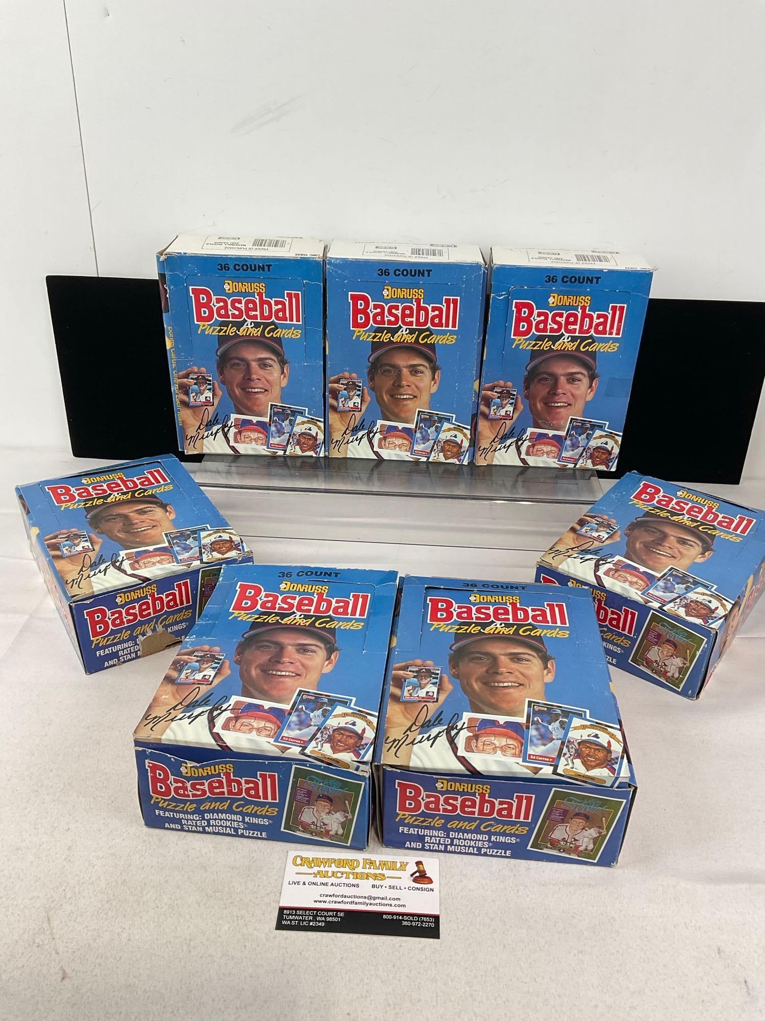 7 Donruss Baseball Cards Boxes, Puzzle & Cards, all unwrapped, unresearched, approx 2500+ (1 of 5)