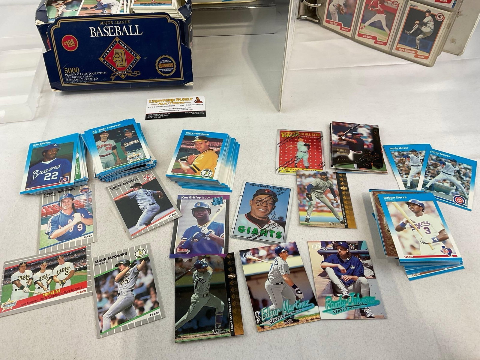 Donruss MLB Series 92 Box, Fleer 88 Baseball Tin w/Cards & Stickers, & Binder w/Baseball Cards - 2