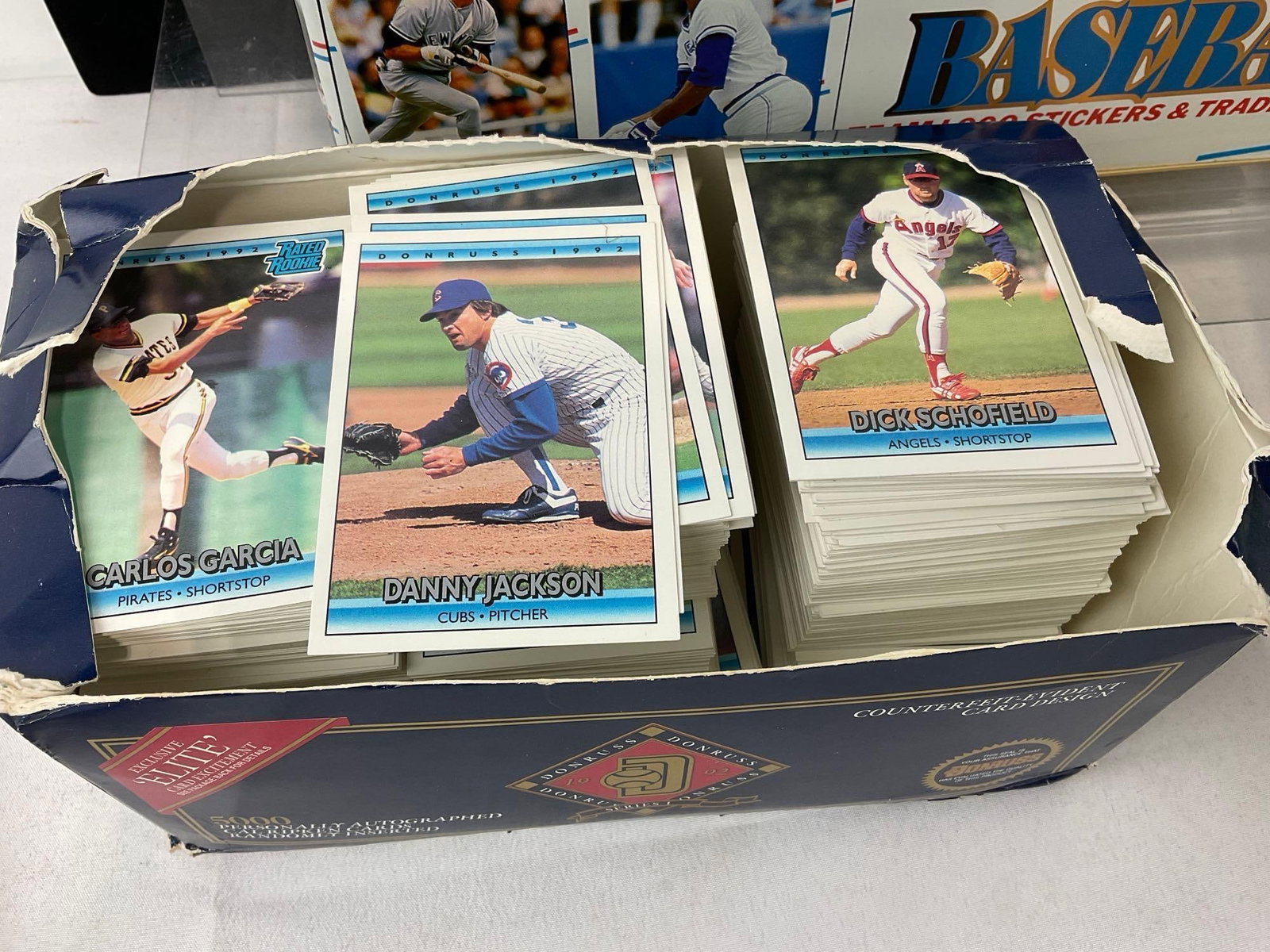 Donruss MLB Series 92 Box, Fleer 88 Baseball Tin w/Cards & Stickers, & Binder w/Baseball Cards - 3