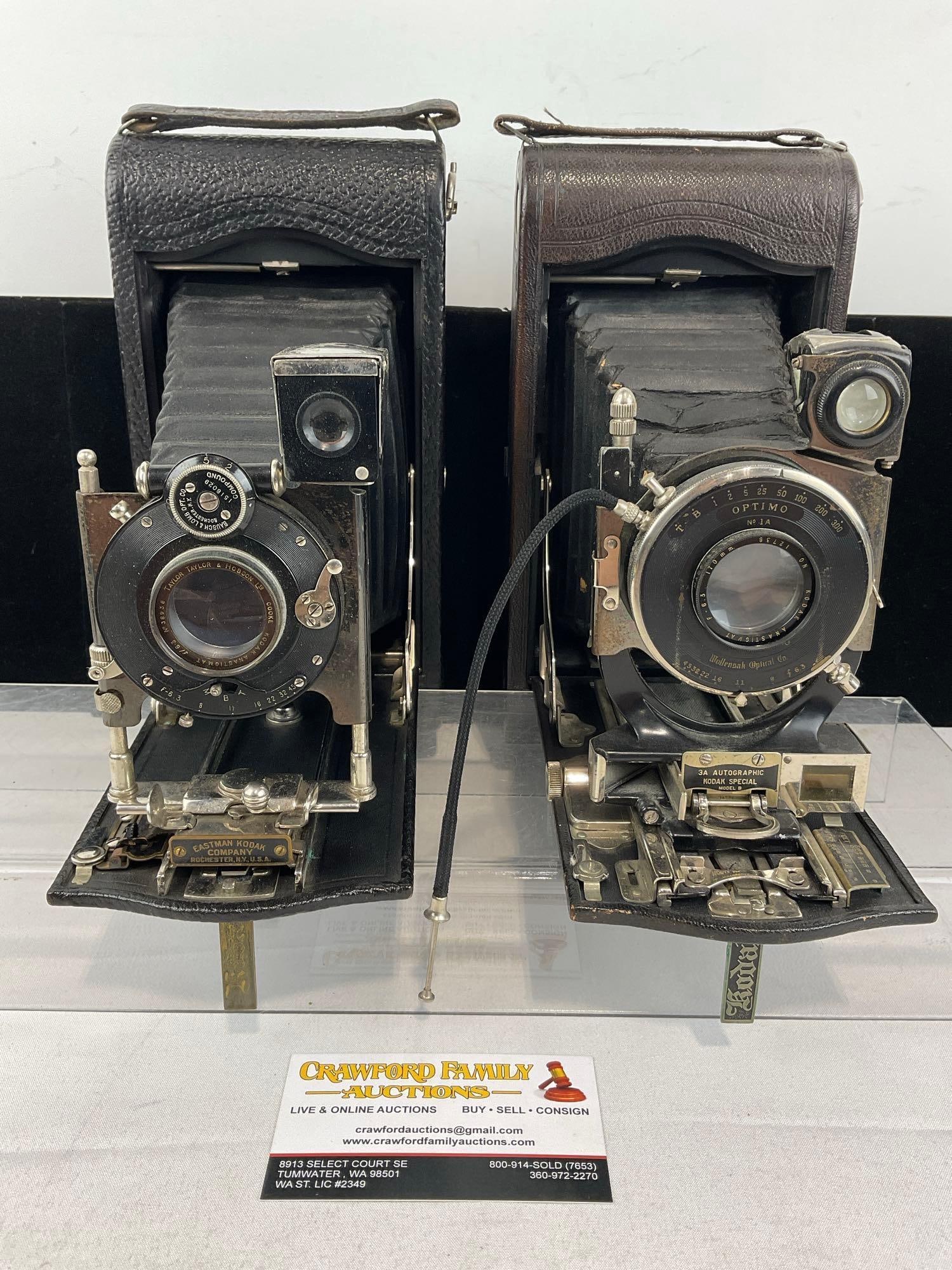 Pair of Eastman Kodak Cameras, 3A Autographic Kodak Special Model B & No.A Folding Pocket Camera (1 of 7)