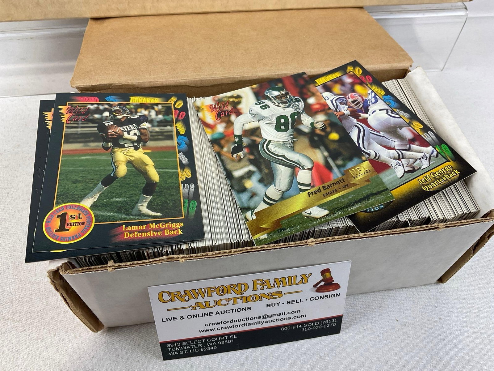 3 Boxes of Sports Cards, Football, Wild Card, NFL Pro, Score & more, approx 2500 cards - 3