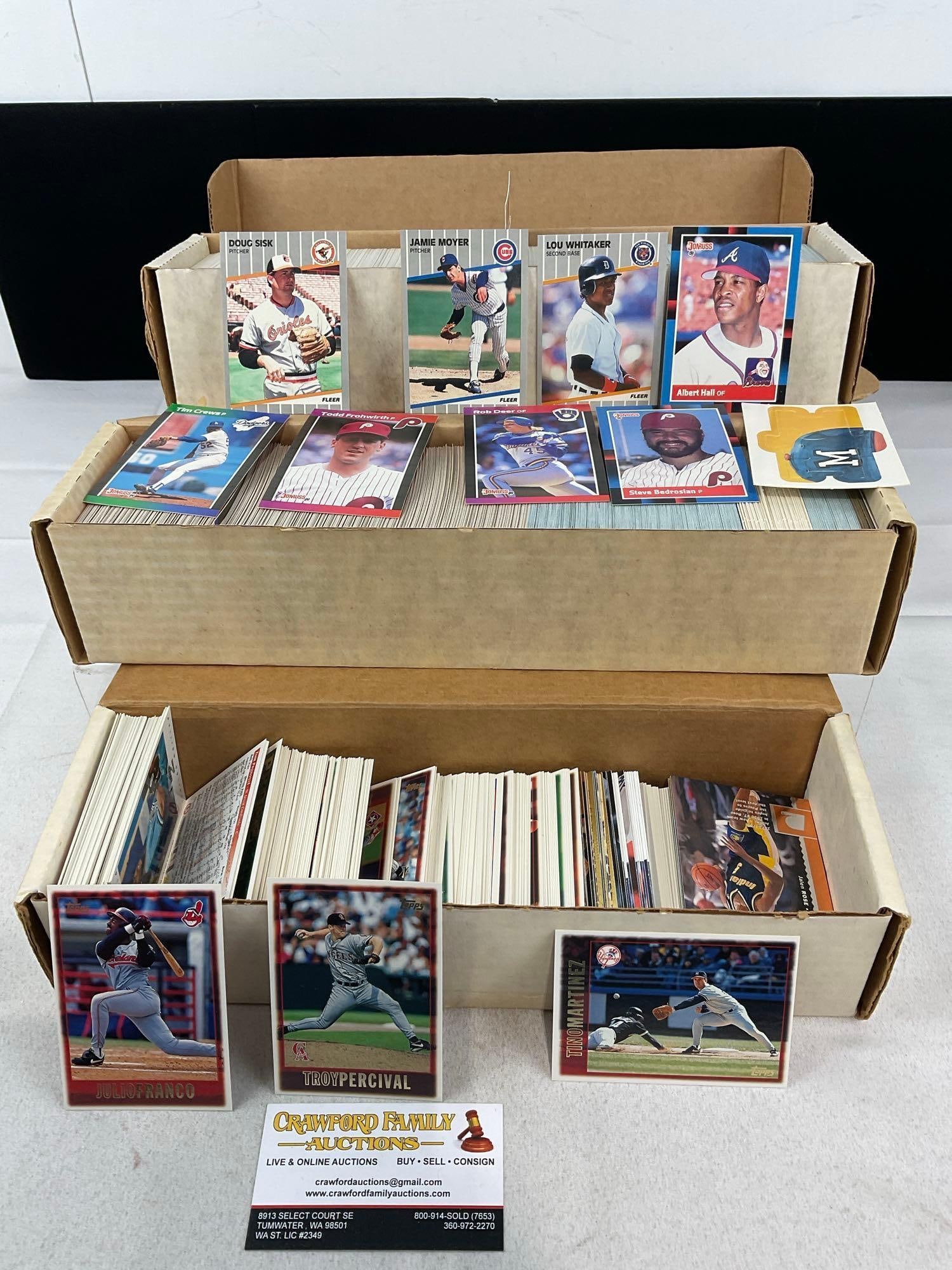3 Boxes of Baseball Cards, Fleer, Donruss 89, Topps, approx 2500 cards (1 of 3)