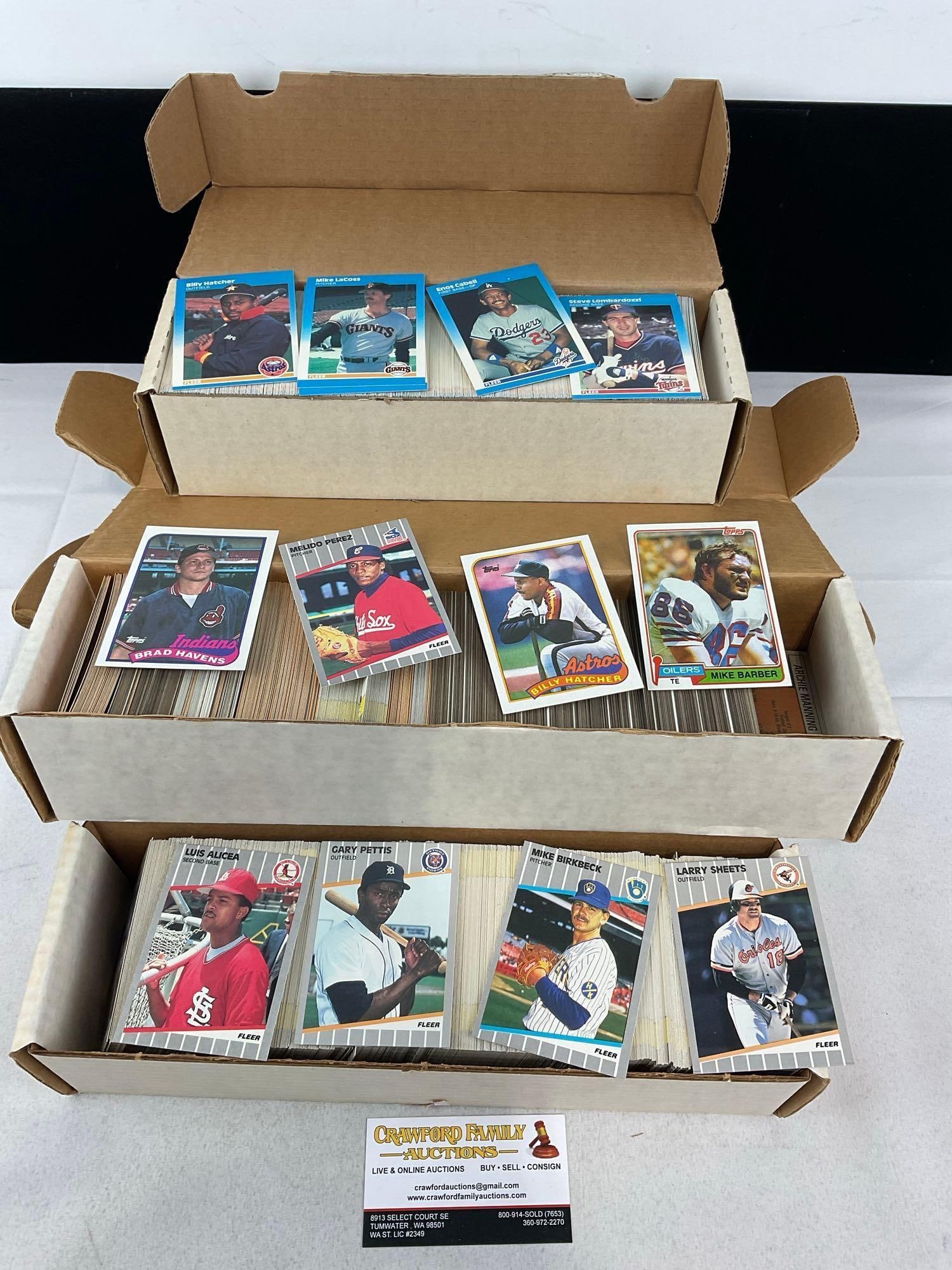 3 Boxes of Baseball Cards, 1990s Fleer & Topps, approx 2750 cards (1 of 3)