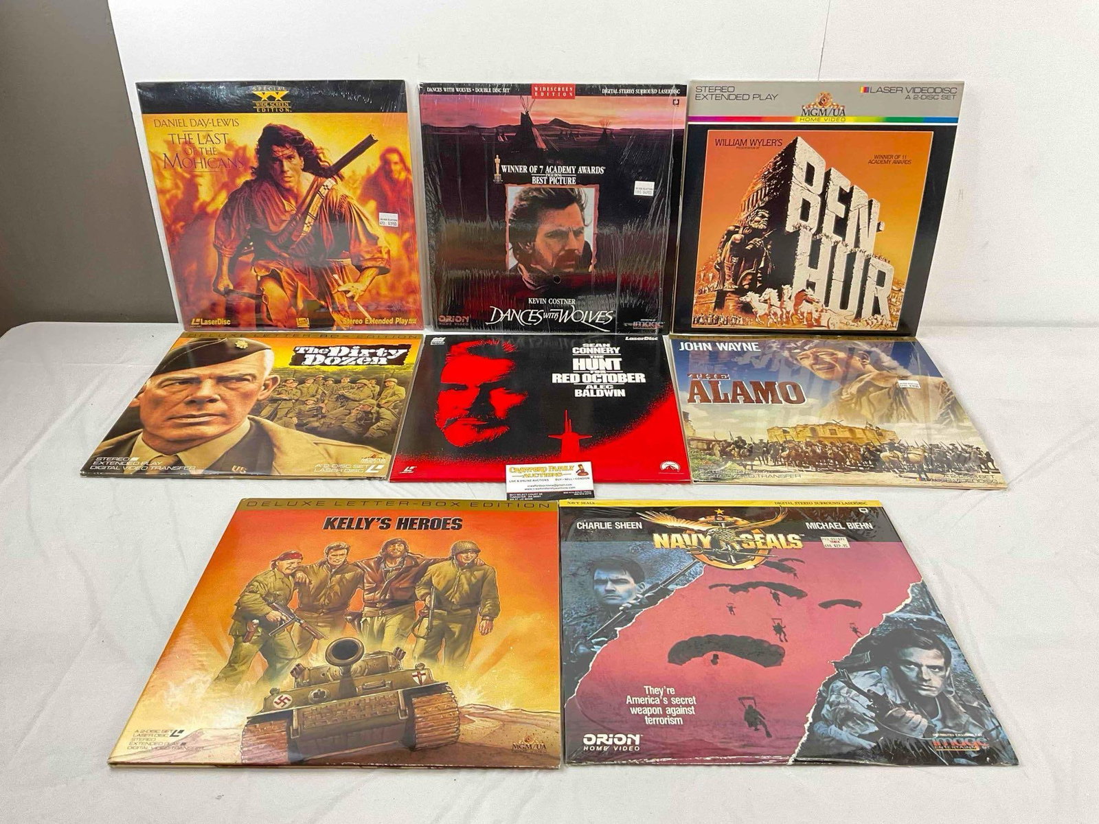 8 pcs Vintage Movies on LaserDisc, incl. Dances with Wolves, The Last of the Mohicans & More! (1 of 5)