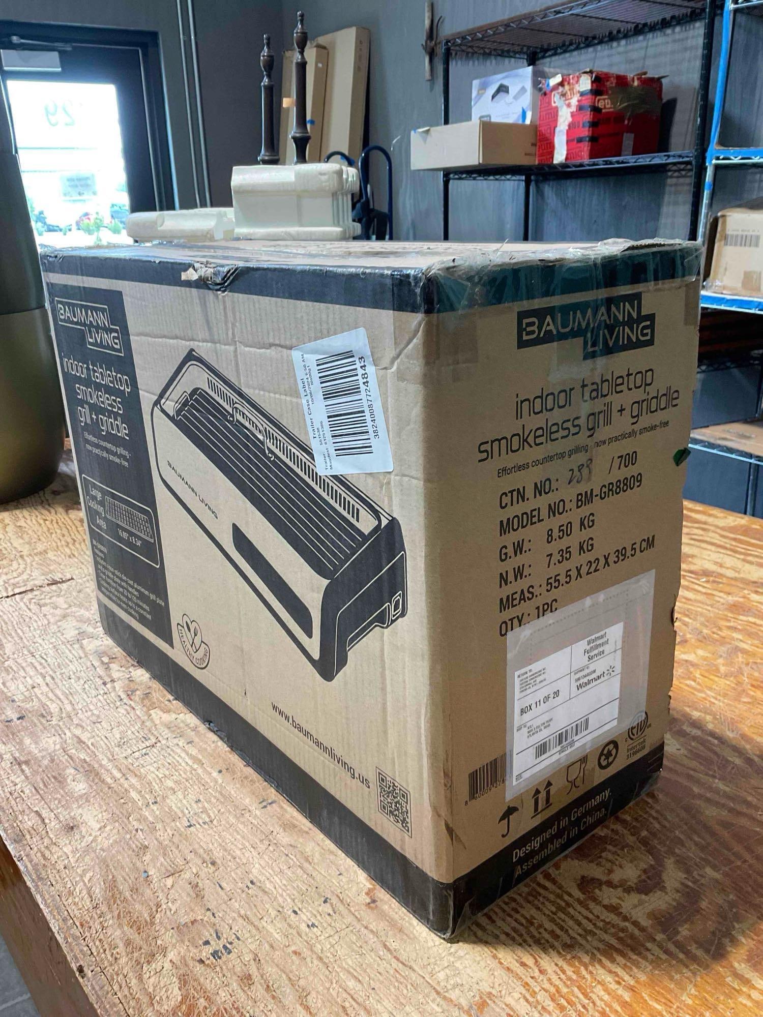 NIB Baumann Living Indoor Tabletop Smokeless Grill & Griddle Model BM-GR8809. See pics. - 3