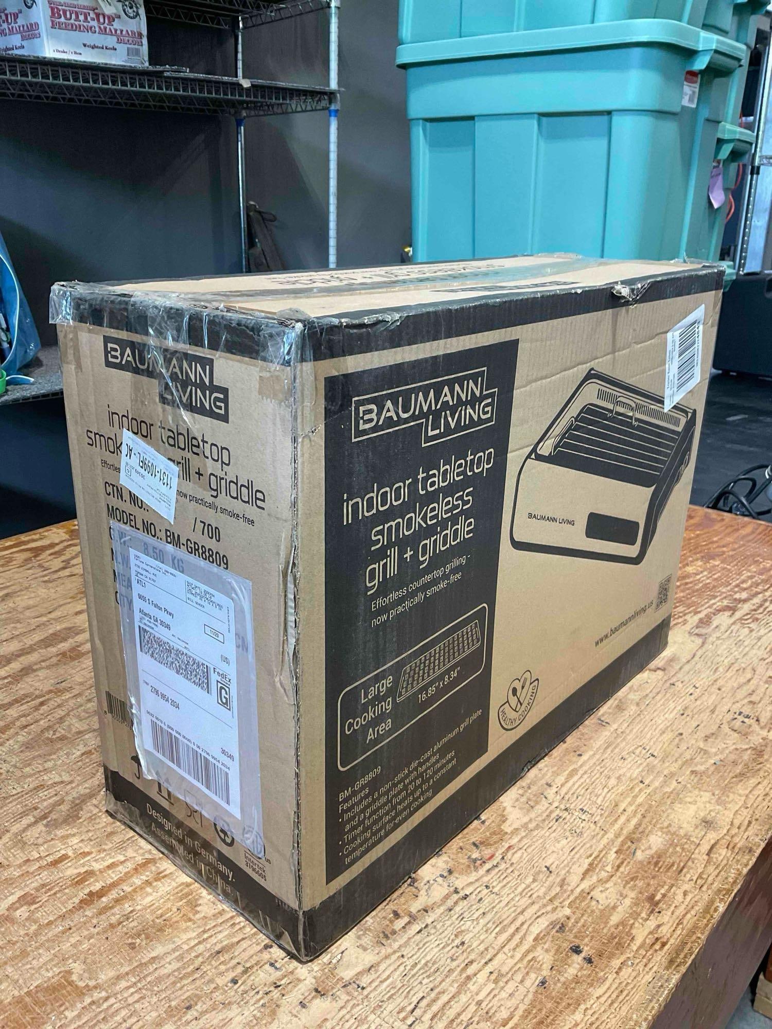 NIB Baumann Living Indoor Tabletop Smokeless Grill & Griddle Model BM-GR8809. See pics. - 4