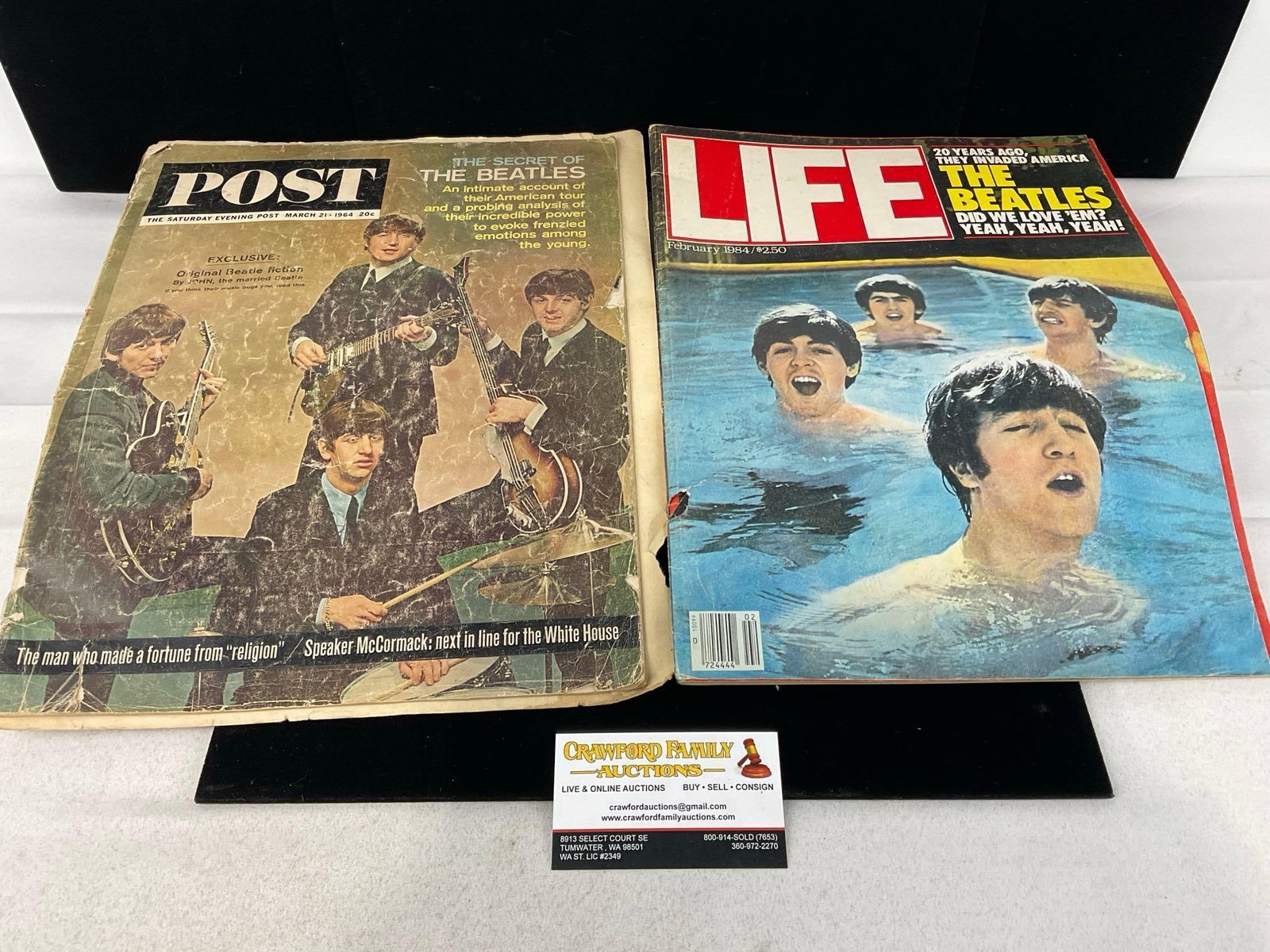 Pair of Beatles Magazines, Saturday Evening Post March 21 1964 & Life Feb. 1984 (1 of 7)
