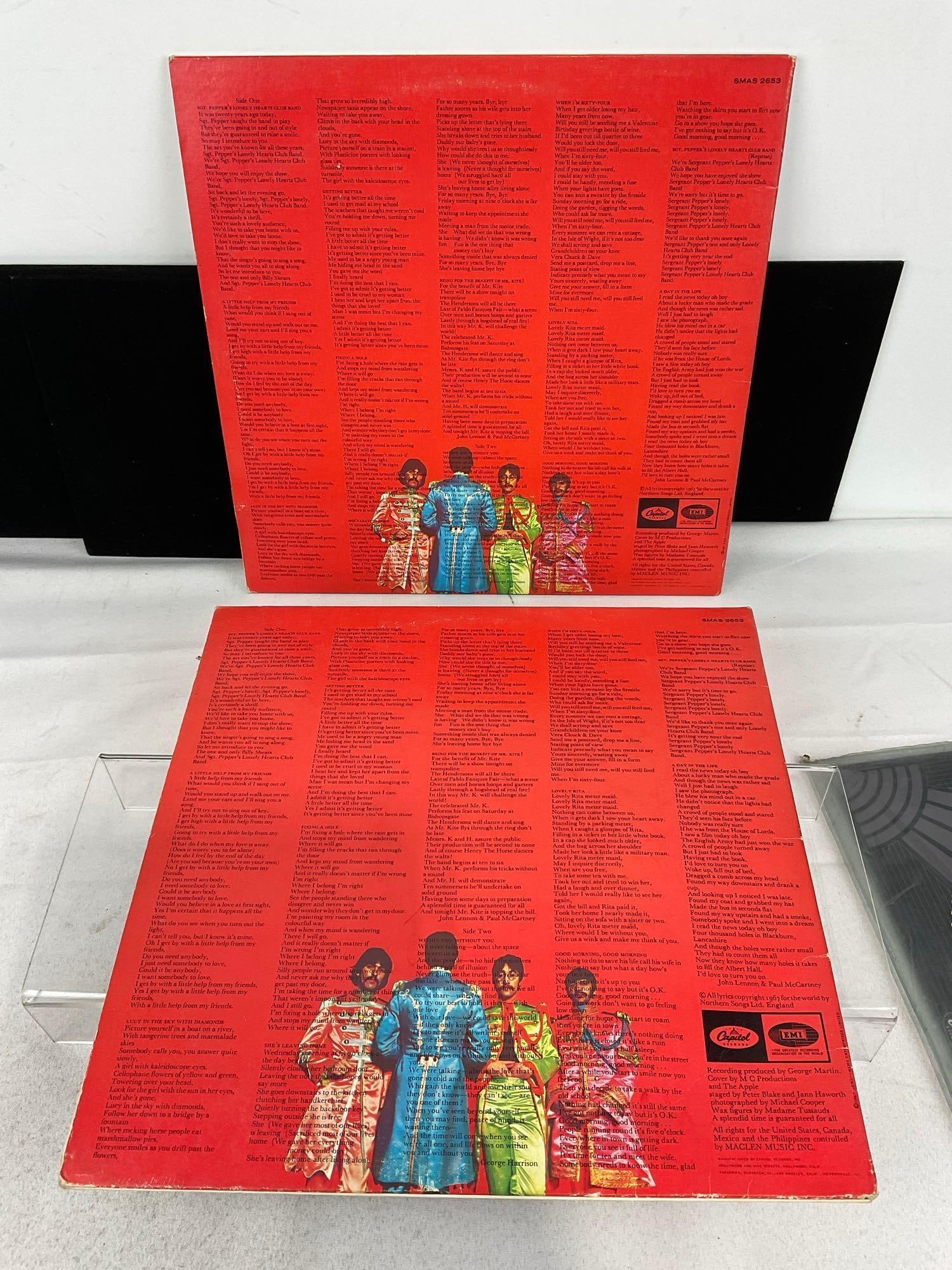 Trio of Beatles Vinyl Records, All Sgt. Peppers Lonely Hearts Club Band, 1 Pic Disc Full art record - 11