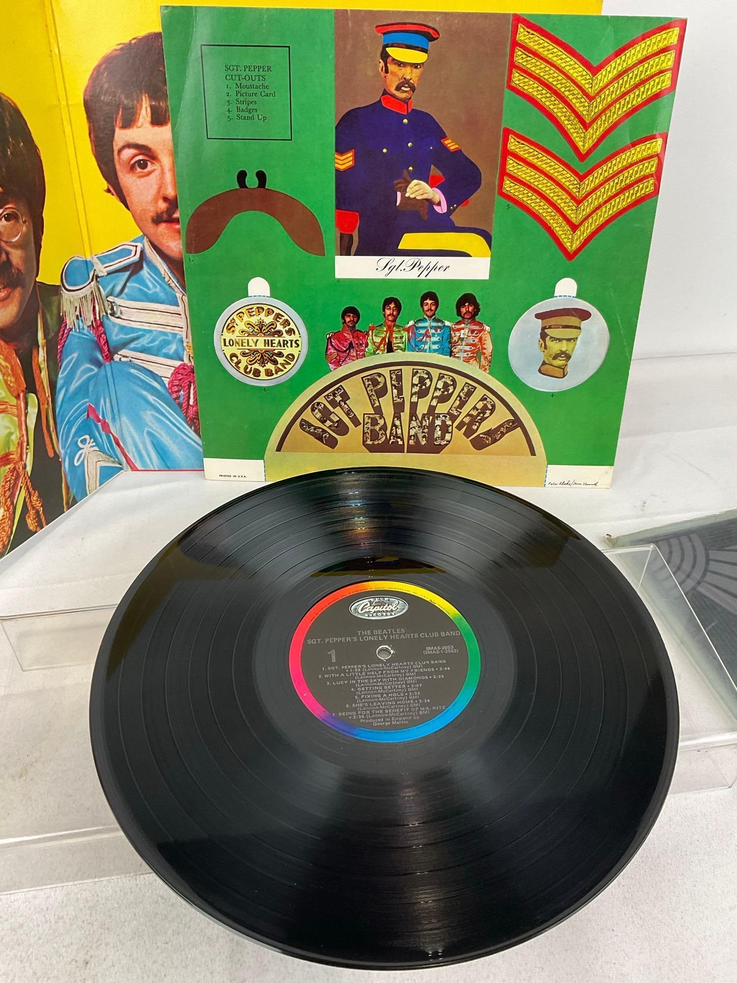 Trio of Beatles Vinyl Records, All Sgt. Peppers Lonely Hearts Club Band, 1 Pic Disc Full art record - 14
