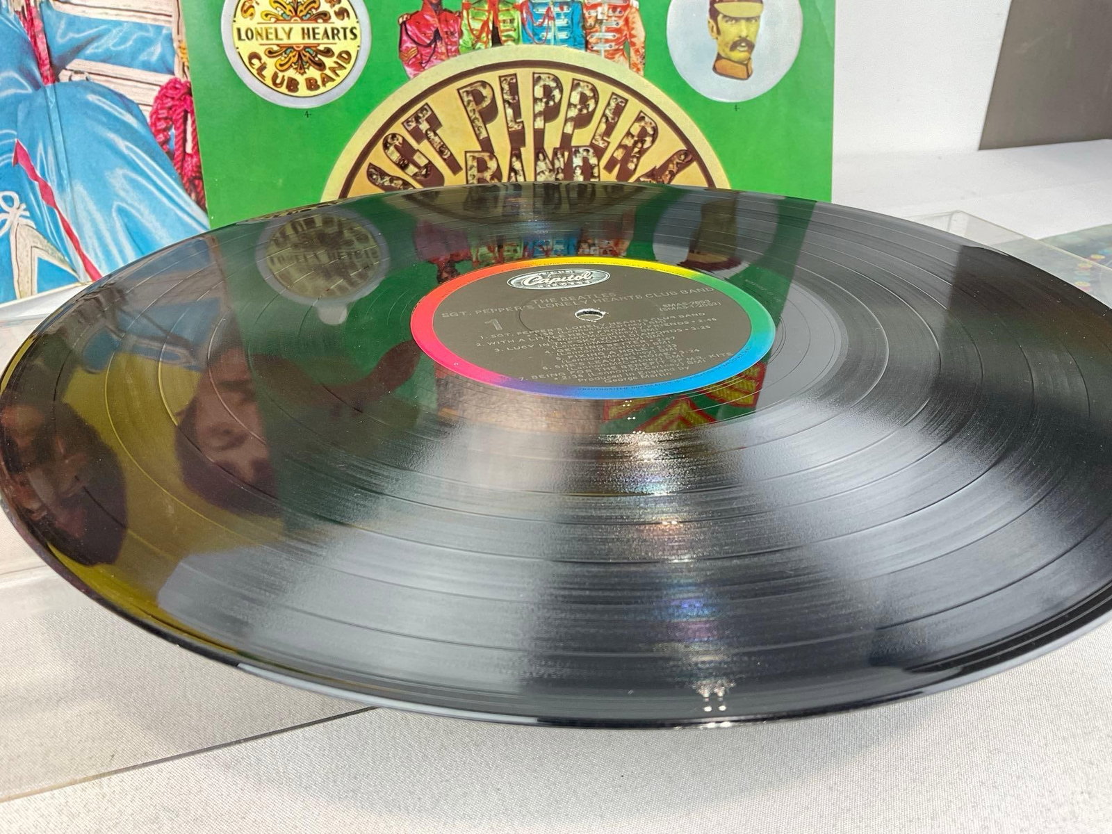 Trio of Beatles Vinyl Records, All Sgt. Peppers Lonely Hearts Club Band, 1 Pic Disc Full art record - 15