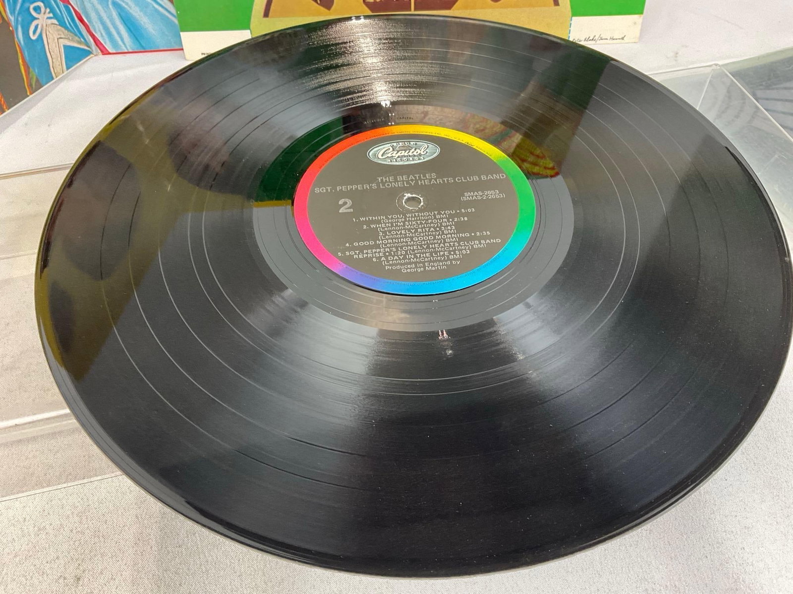 Trio of Beatles Vinyl Records, All Sgt. Peppers Lonely Hearts Club Band, 1 Pic Disc Full art record - 16