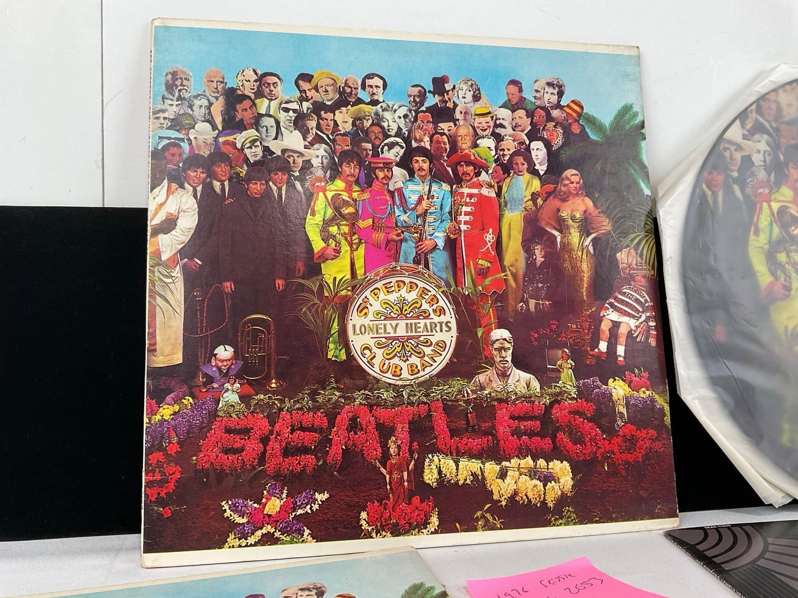 Trio of Beatles Vinyl Records, All Sgt. Peppers Lonely Hearts Club Band, 1 Pic Disc Full art record - 3