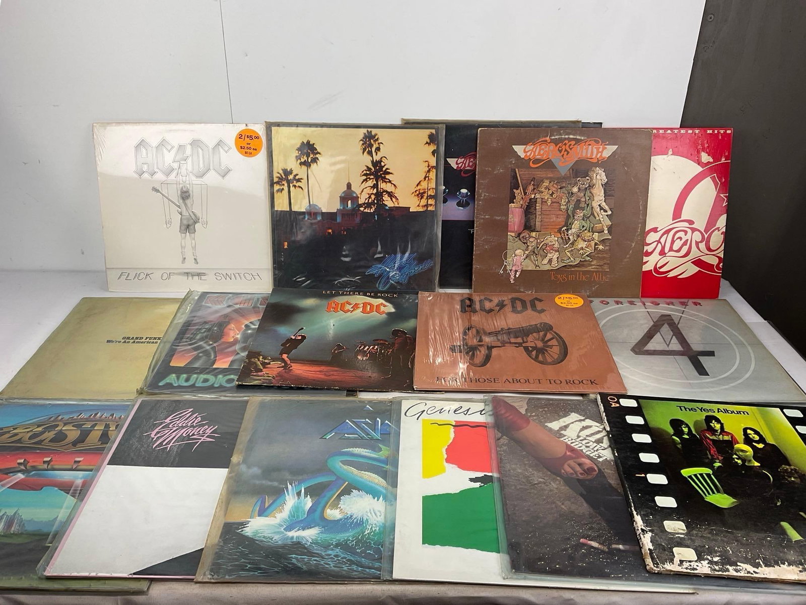 16 Vinyl Records, Eagle Hotel California, Boston, 3x Aerosmith, AC/DC, Genesis, Yes & more (1 of 8)
