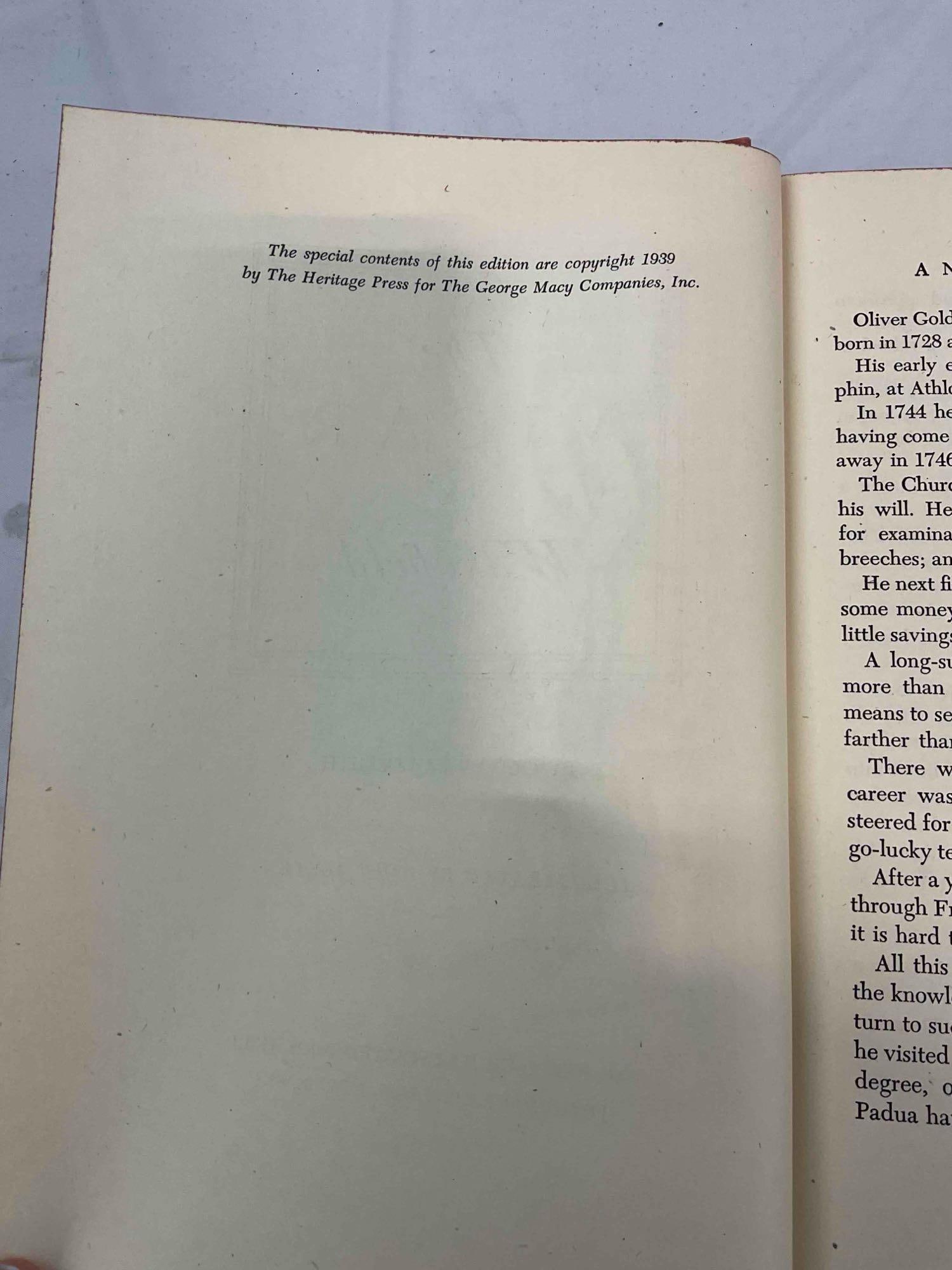 5 pcs Vintage Hardcover Books, incl. 2x "The Vicar of Wakefield" & 3x "The Alhambra." - 10