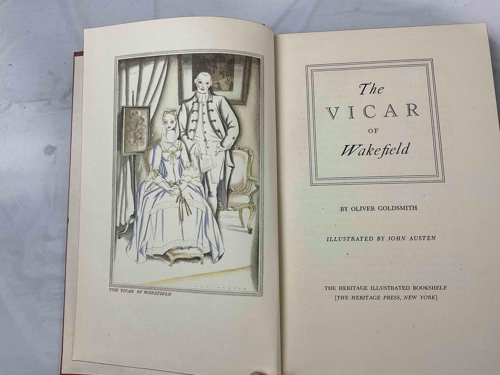 5 pcs Vintage Hardcover Books, incl. 2x "The Vicar of Wakefield" & 3x "The Alhambra." - 9