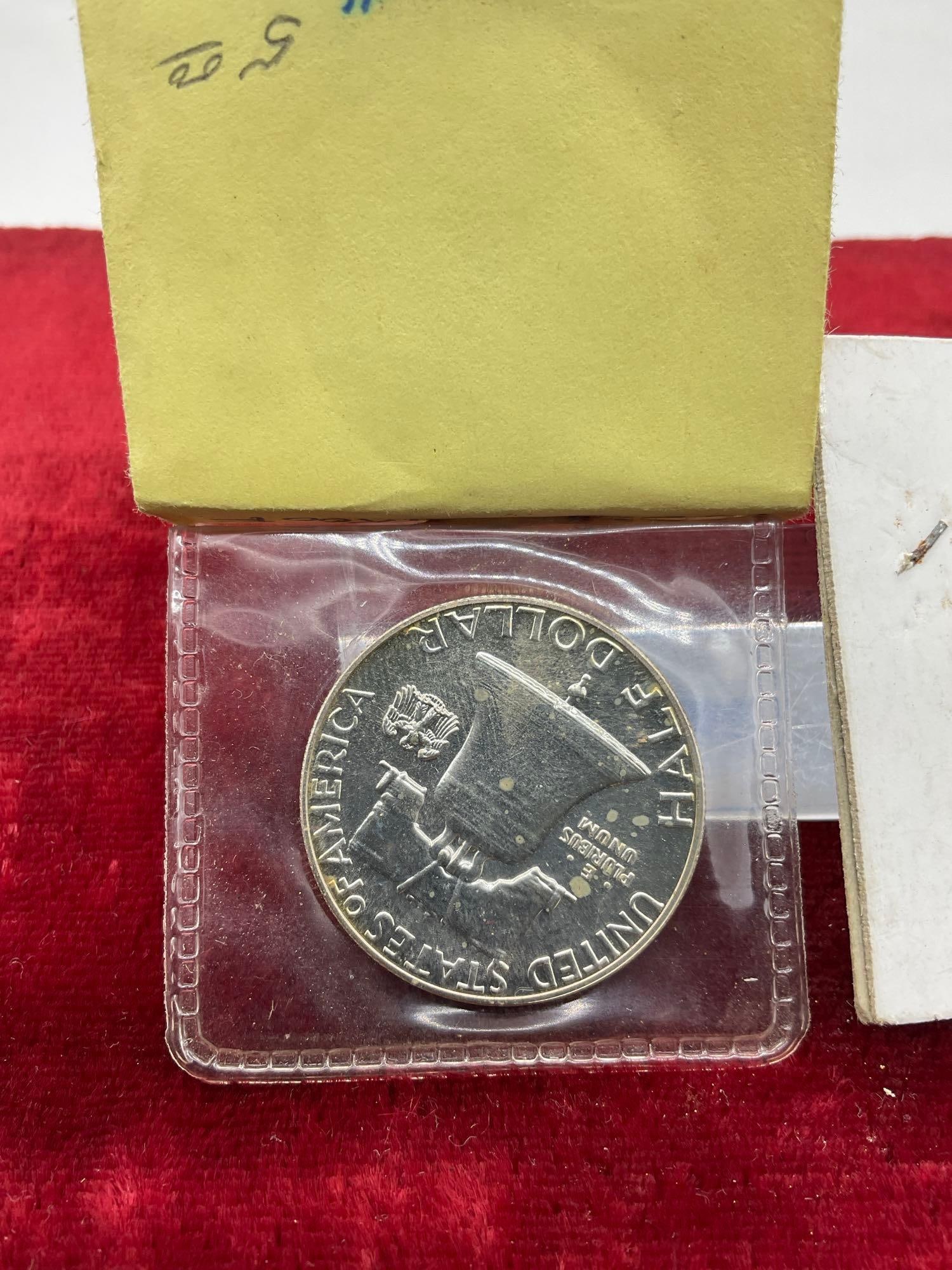 2 x Silver Franklin Half Dollars 1961 UNC & 1962 Proof nice coins see pics - 5