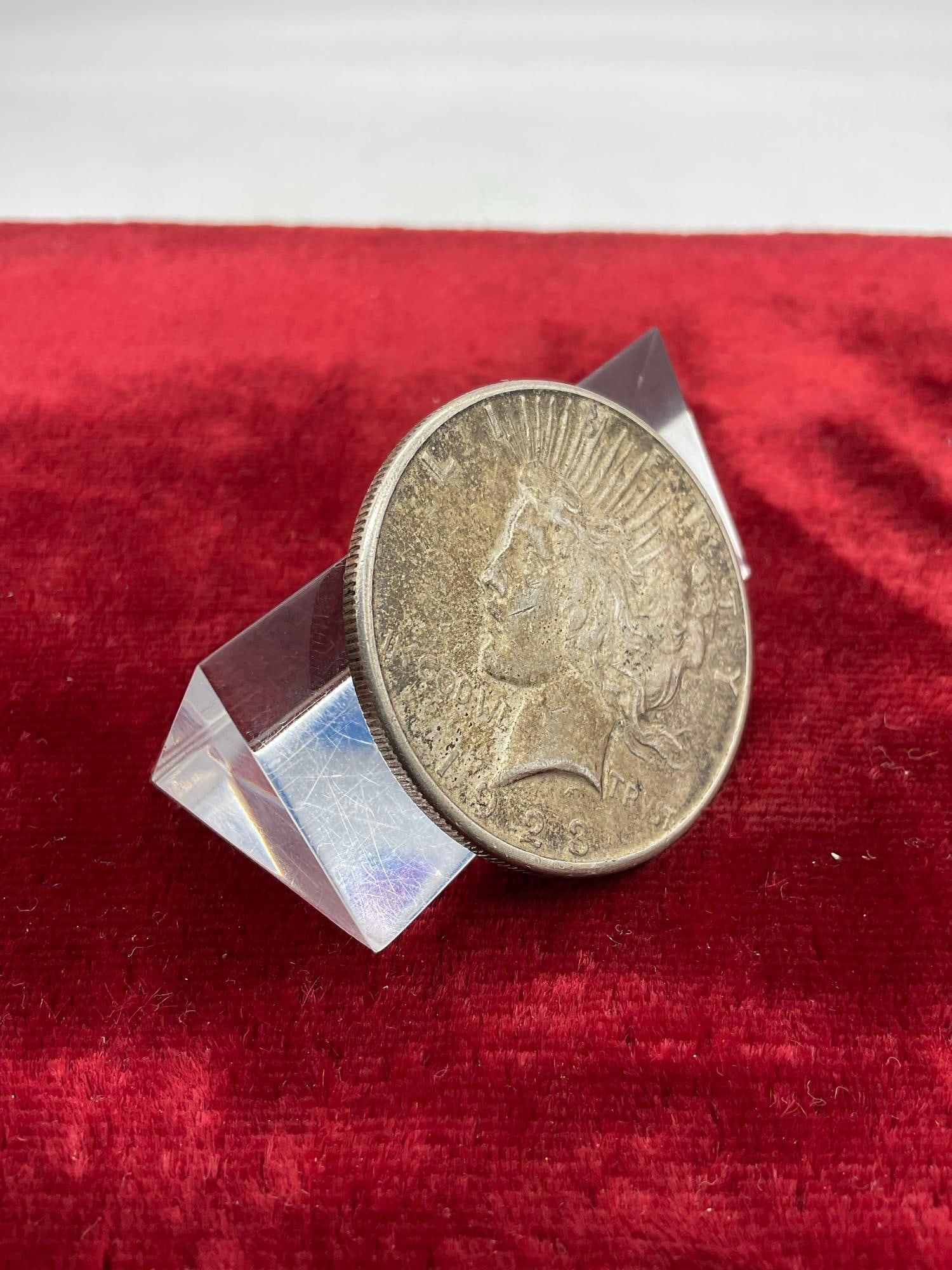 1923-S Silver peace dollar nice coin see pics - 3