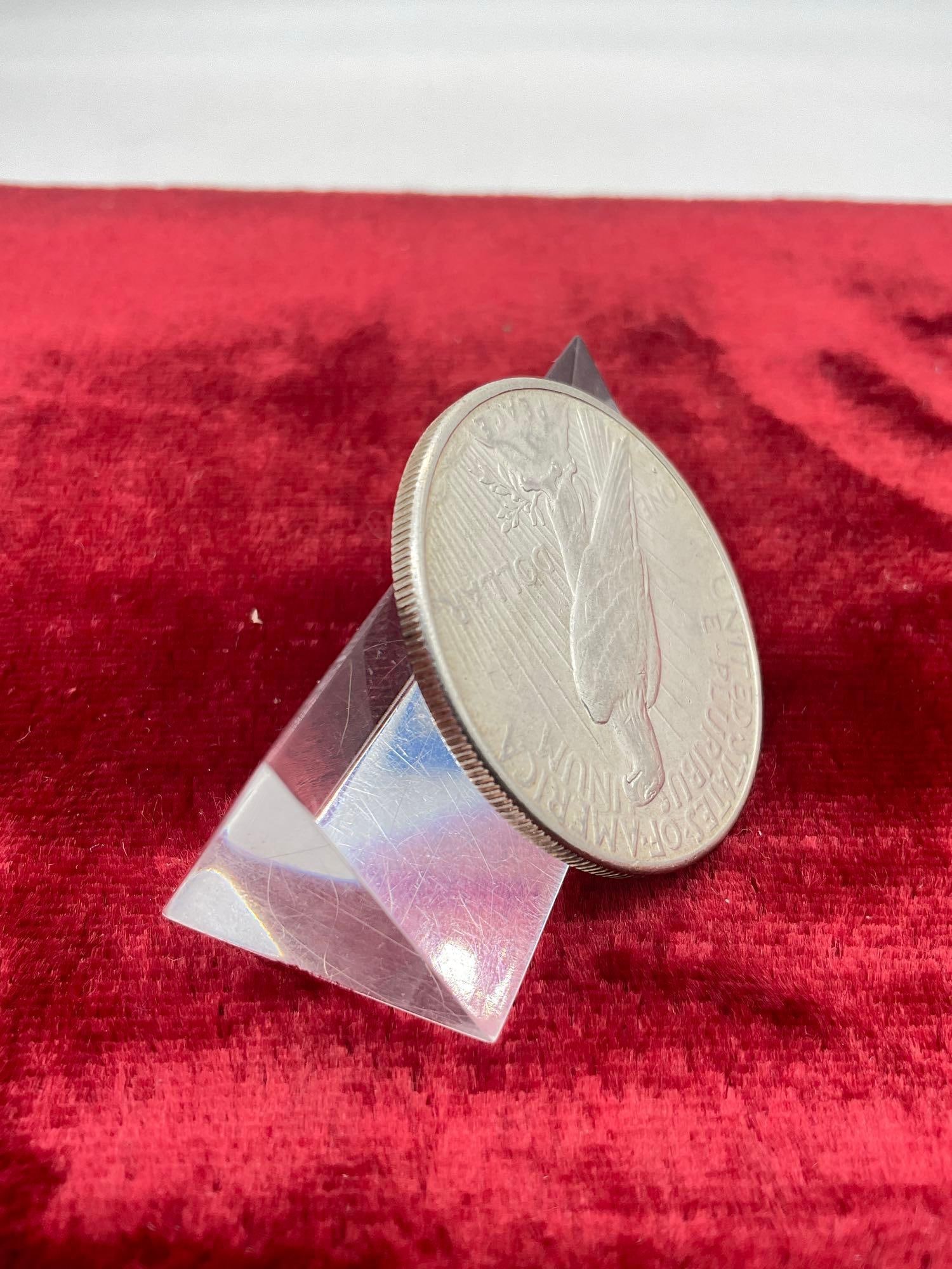 1926-S / Silver Peace dollar NIce Poss AU + coin see pics - 6