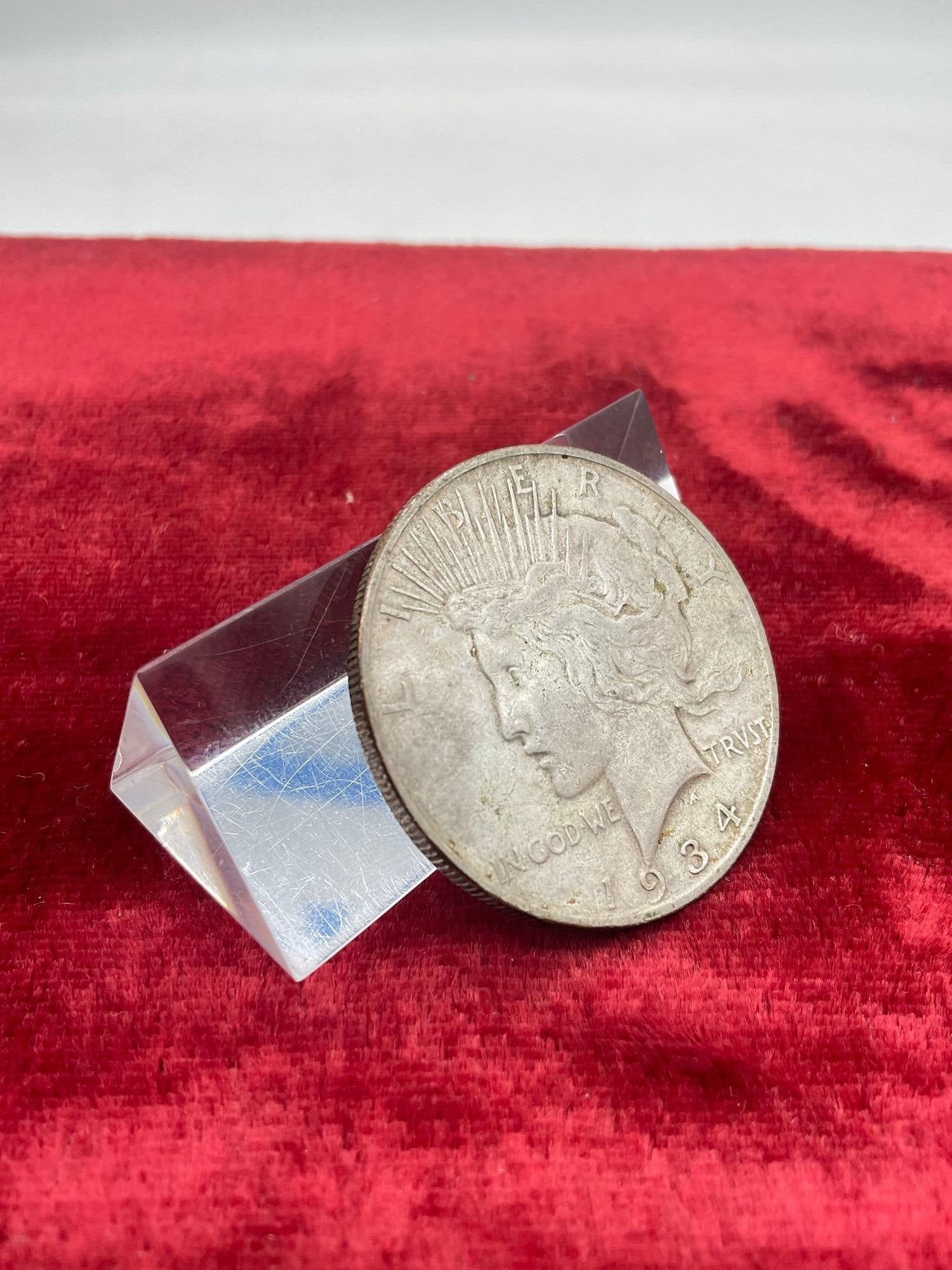 1934-D Better Date Silver Peace dollar nice coin see pics - 2