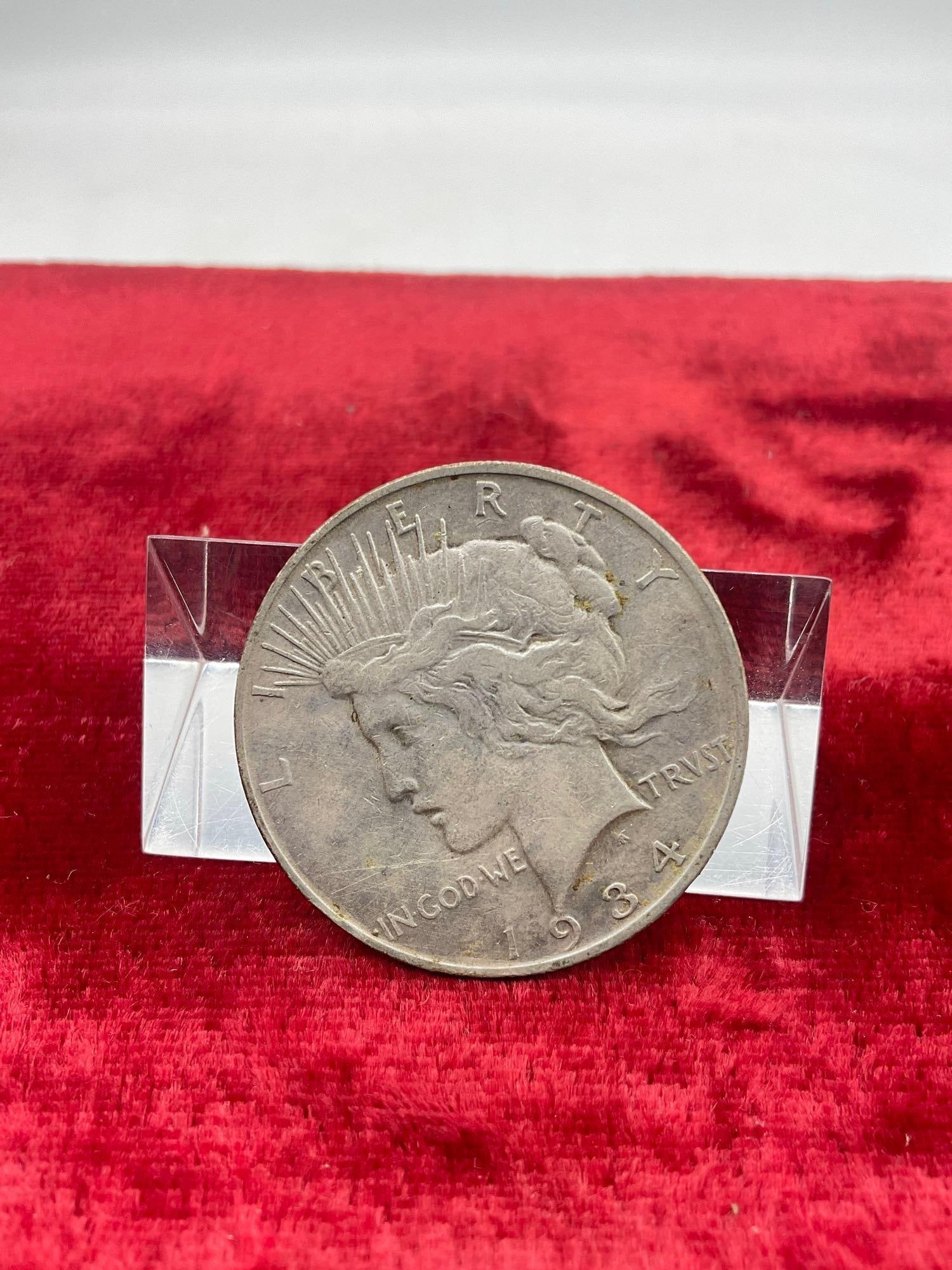 1934-D Better Date Silver Peace dollar nice coin see pics - 4