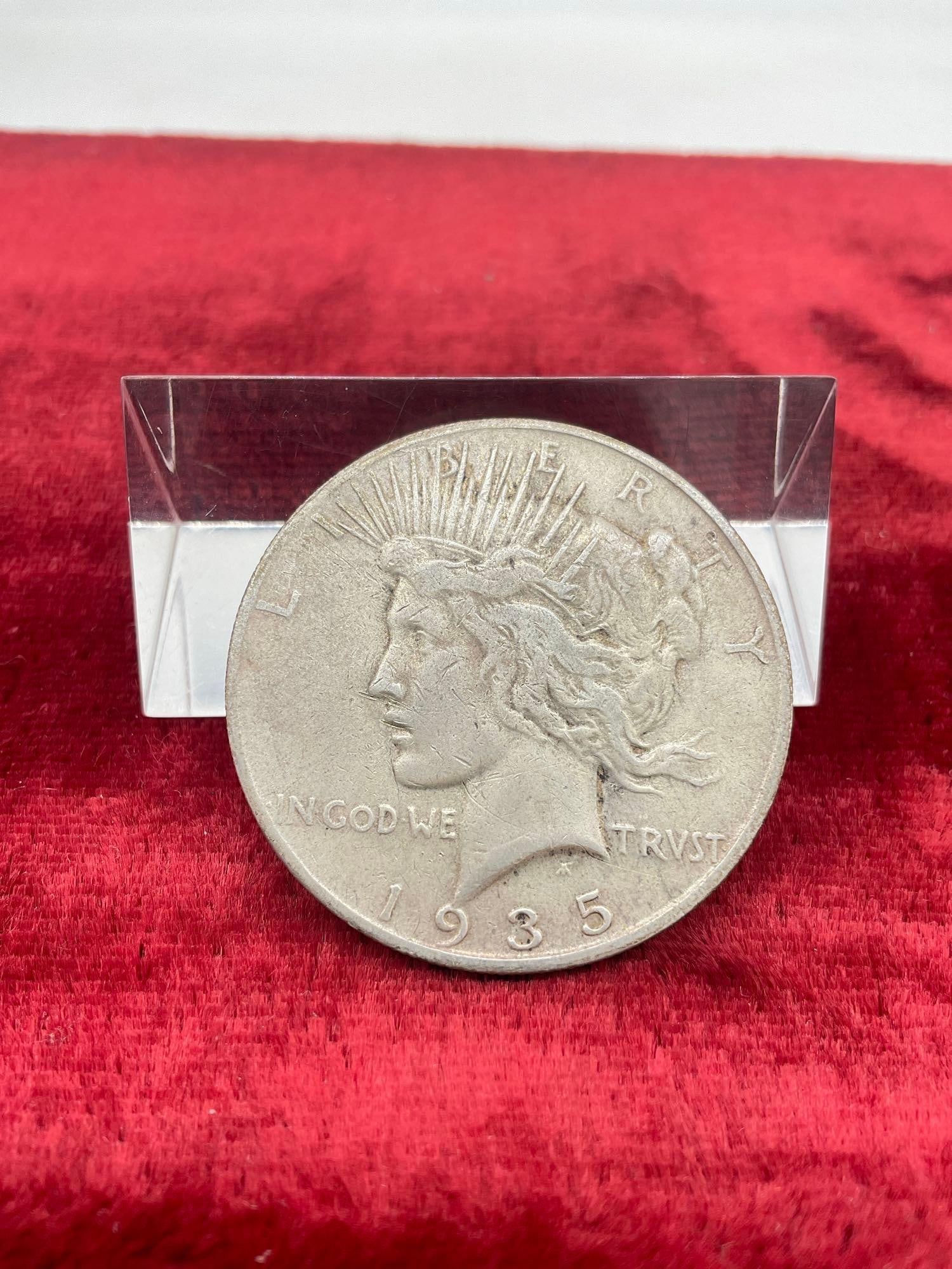 1935-S Better date Silver Peace dollar nice coin see pics: C-5990