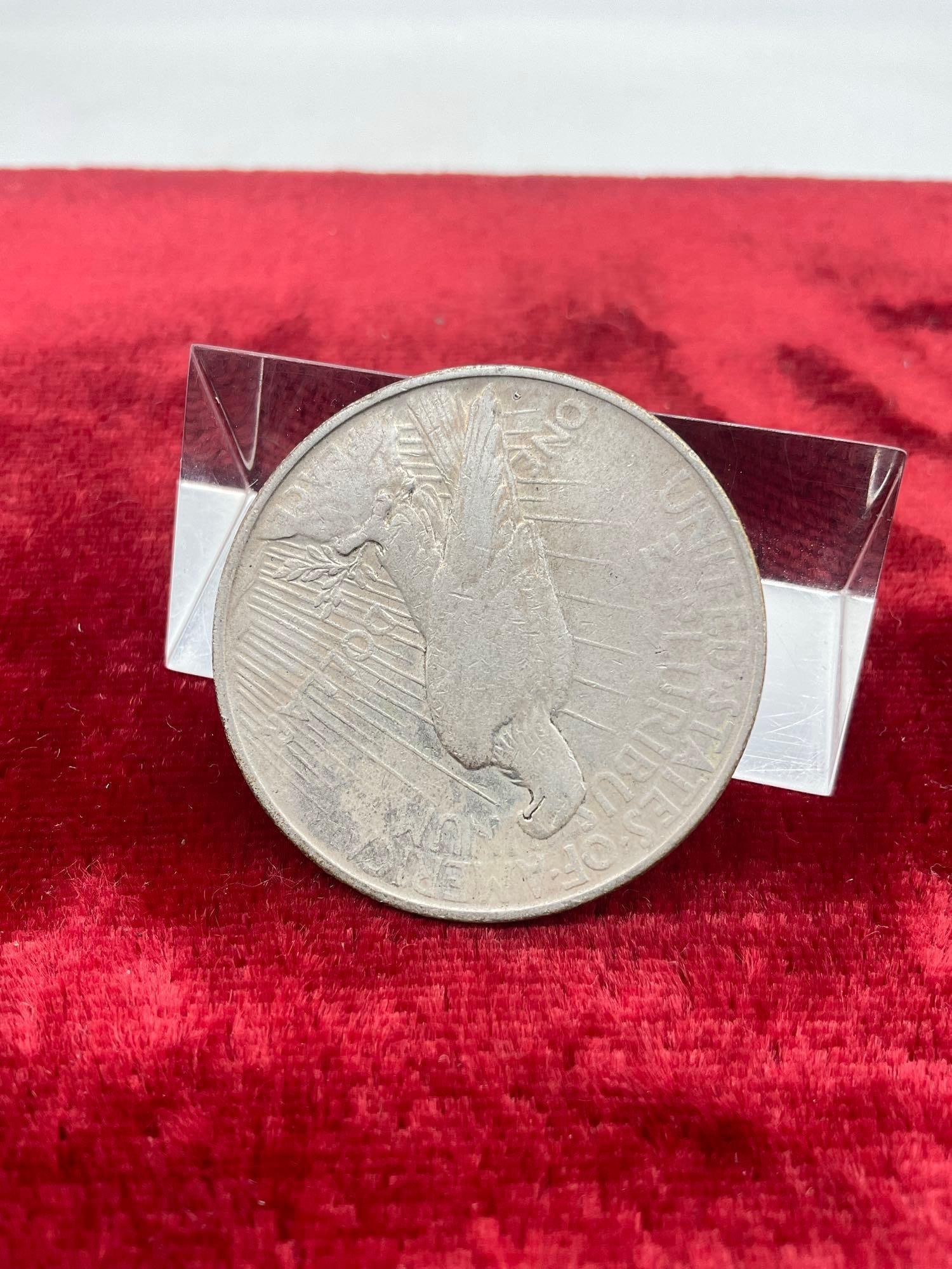 1927-D Silver Peace dollar w/ light obverse and reverse toning nice coin see pics - 4