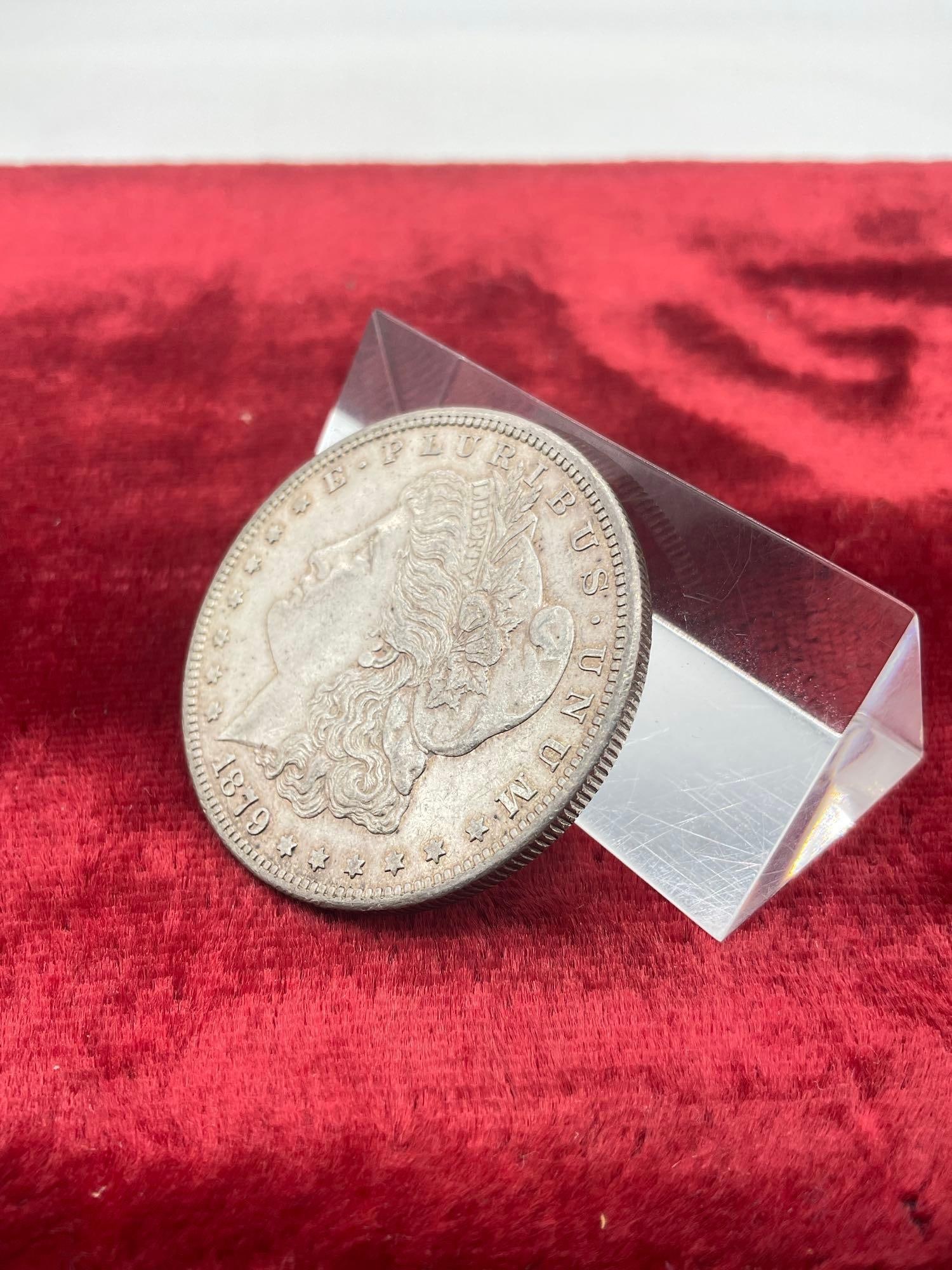 Antique 1879-S Silver Morgan Dollar w/ Light toning Nice coin See pics - 3