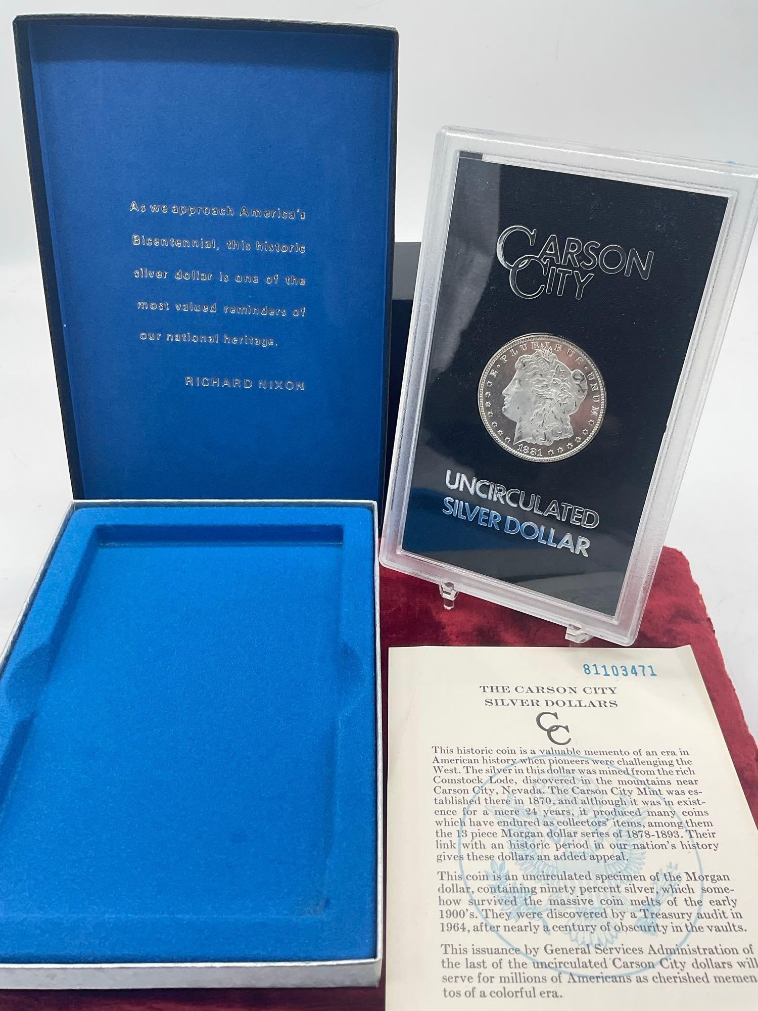 1881 Carson City GSA Hoard Slabbed Silver Morgan Dollar MS quality DMPL coin w/ OG box & Coa - 3