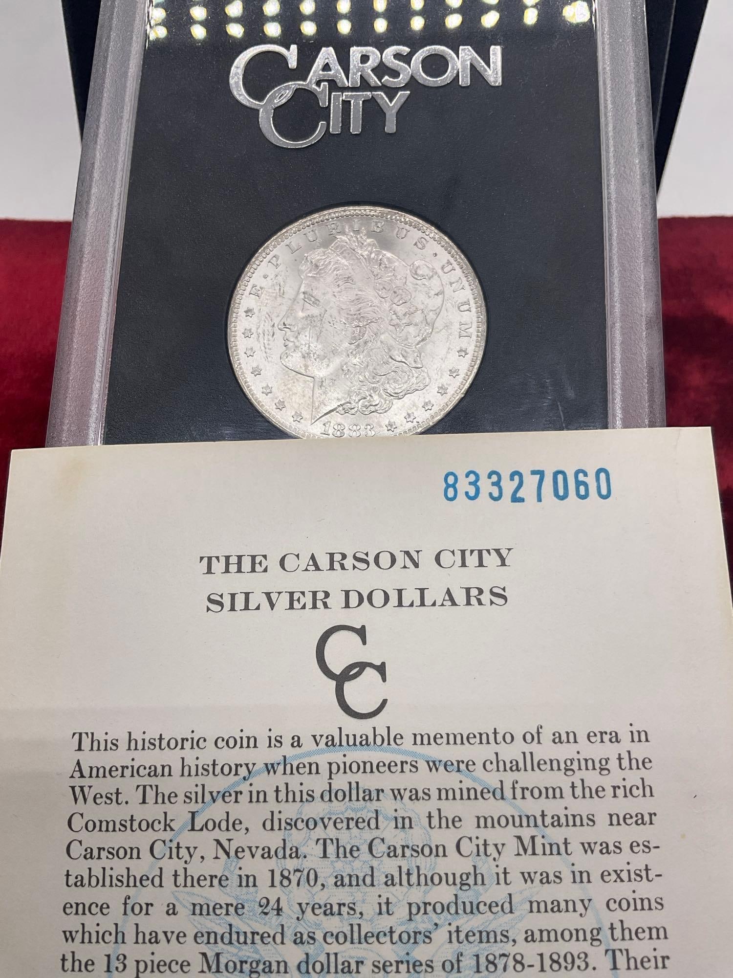 1883 Carson City GSA Hoard Slabbed Silver Morgan Dollar MS quality DMPL coin w/ OG box & Coa - 4