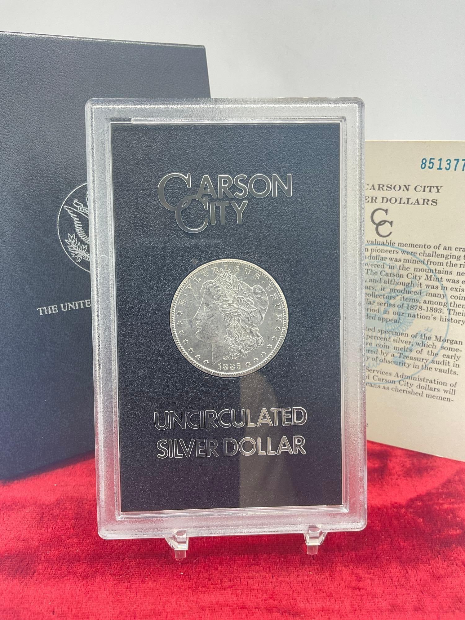1885 Carson City GSA Hoard Slabbed Silver Morgan Dollar MS quality DMPL coin w/ OG box & Coa VAM - 5