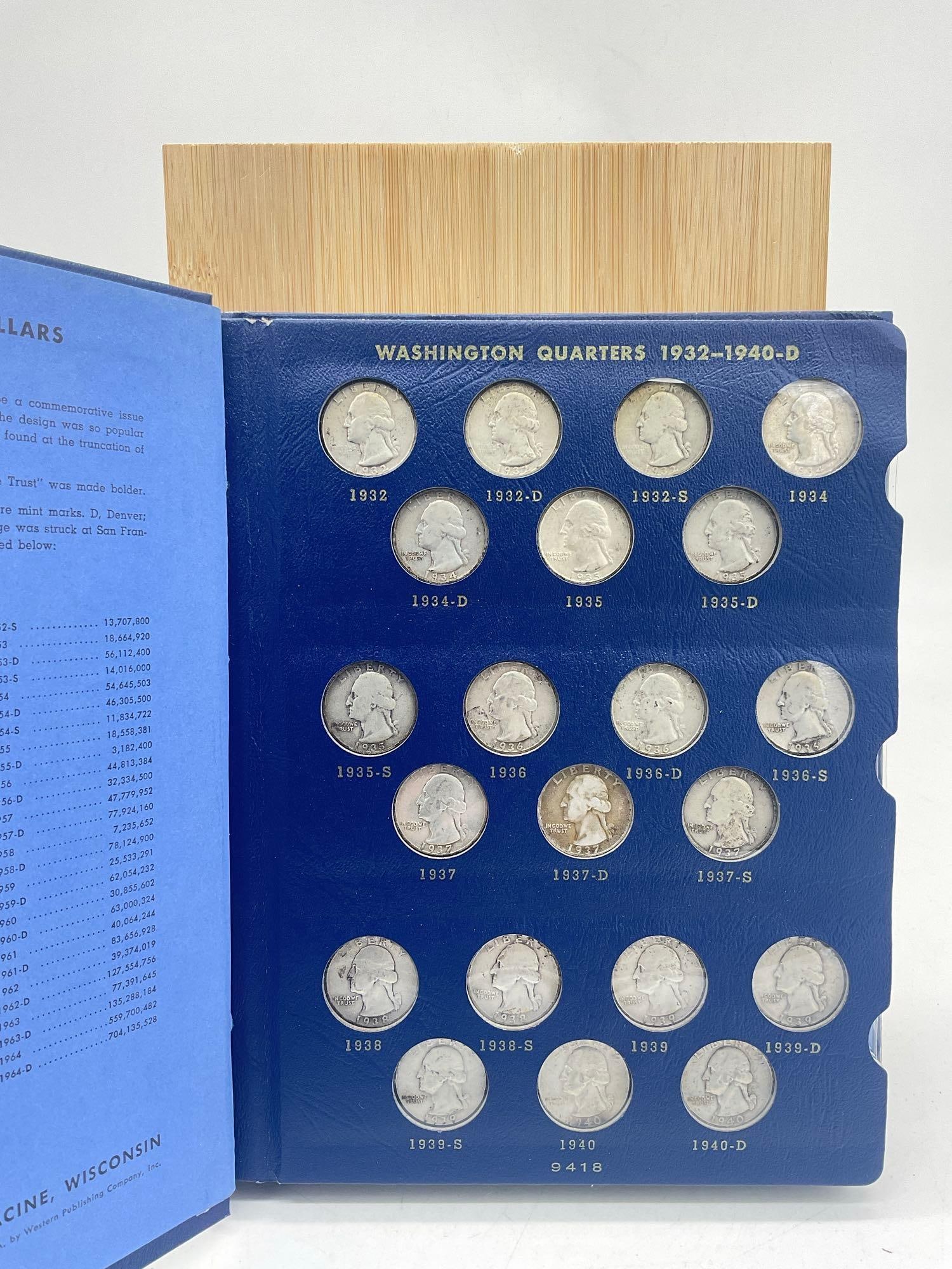 Complete Silver Washington Quater set 1932-1964 including Key date coins. 83 Coins Missing Only 1... (1 of 4)
