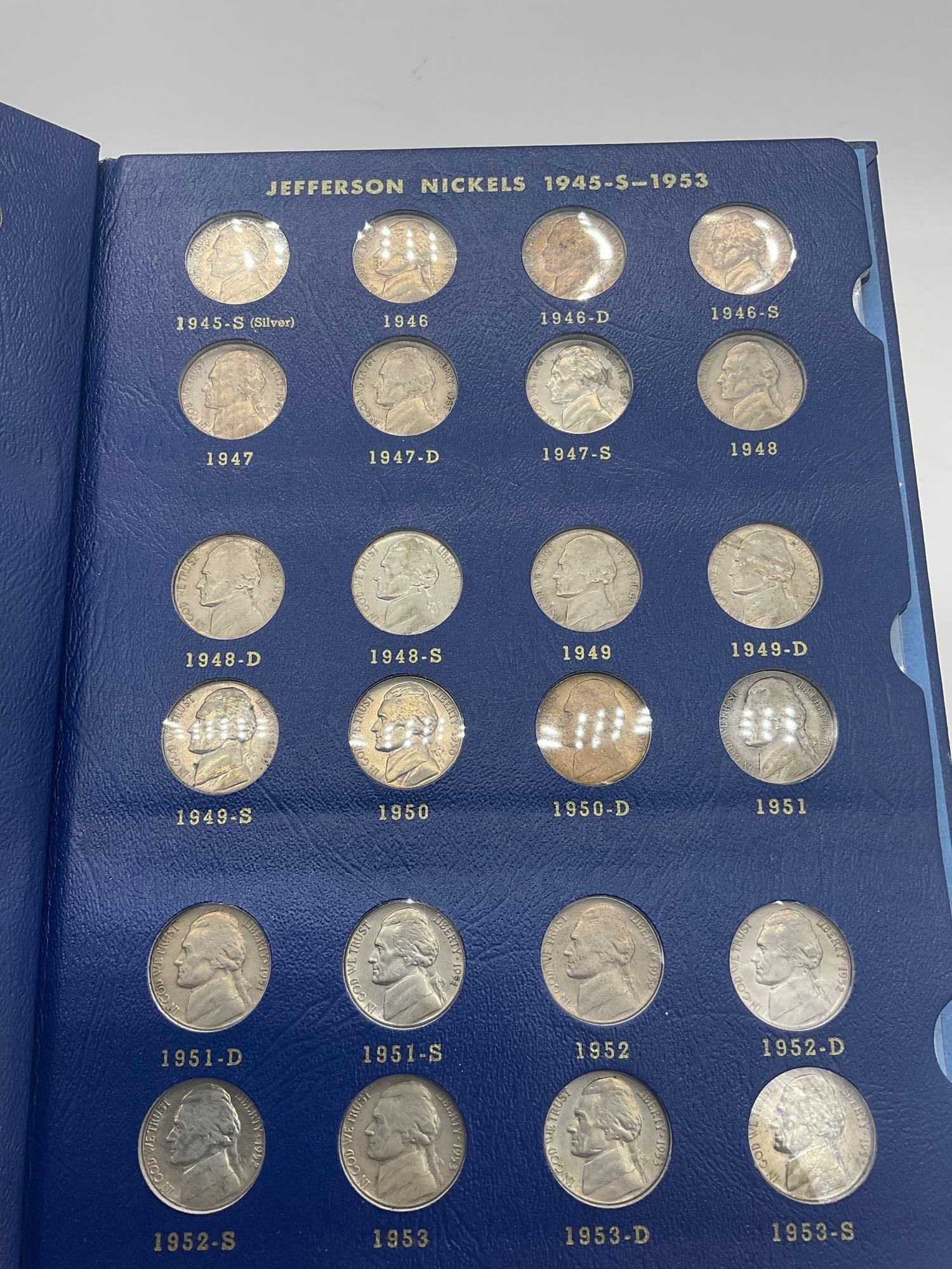 Complete Jefferson Nickel Collection 1938-1964 Incluing all WWII silver coins in folder - 3