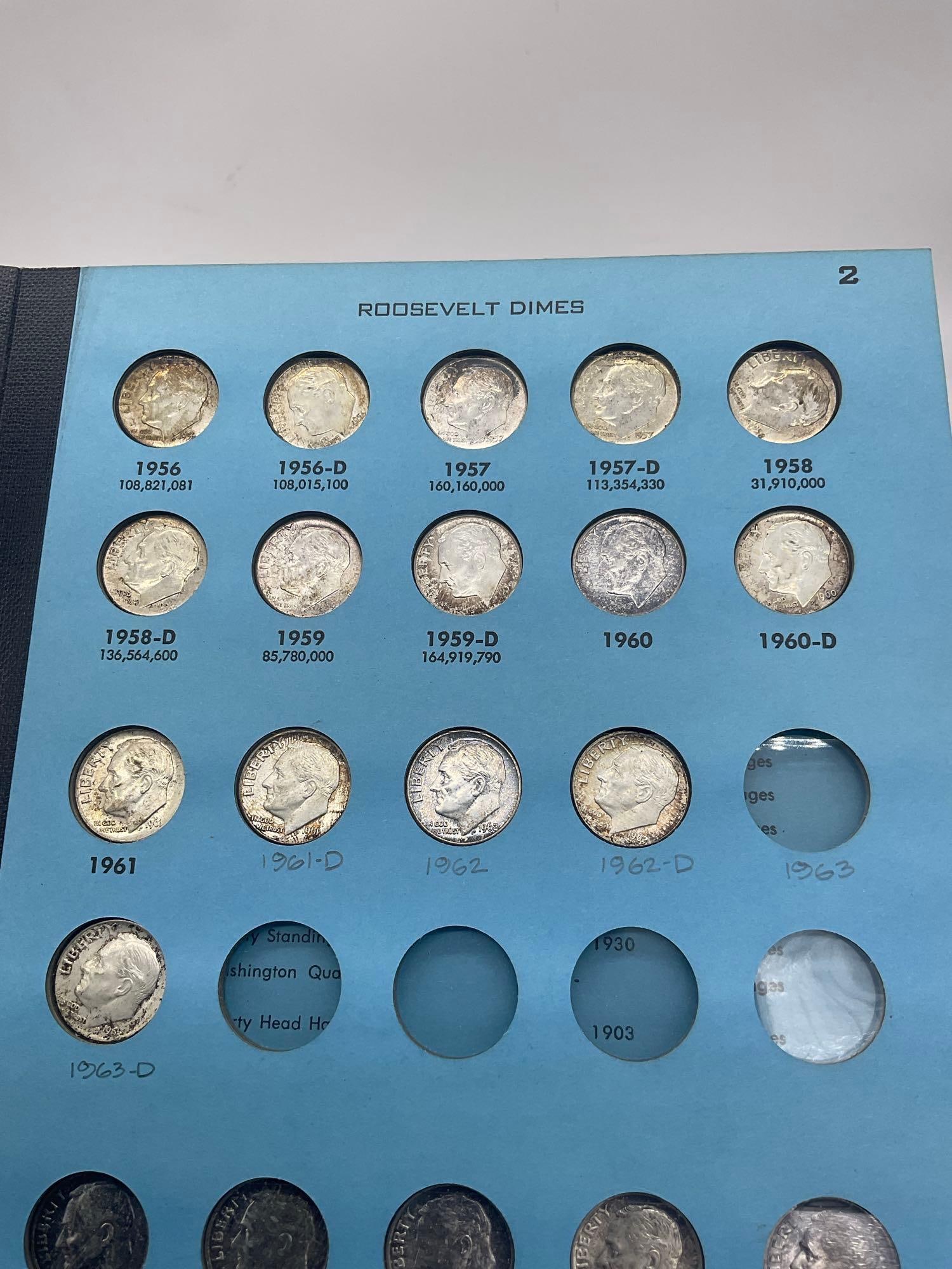 Complete Roosevelt Dime collection 1946 -1963 + 10 extra coins 9x 1960 1 x 1962 55 coins - 6