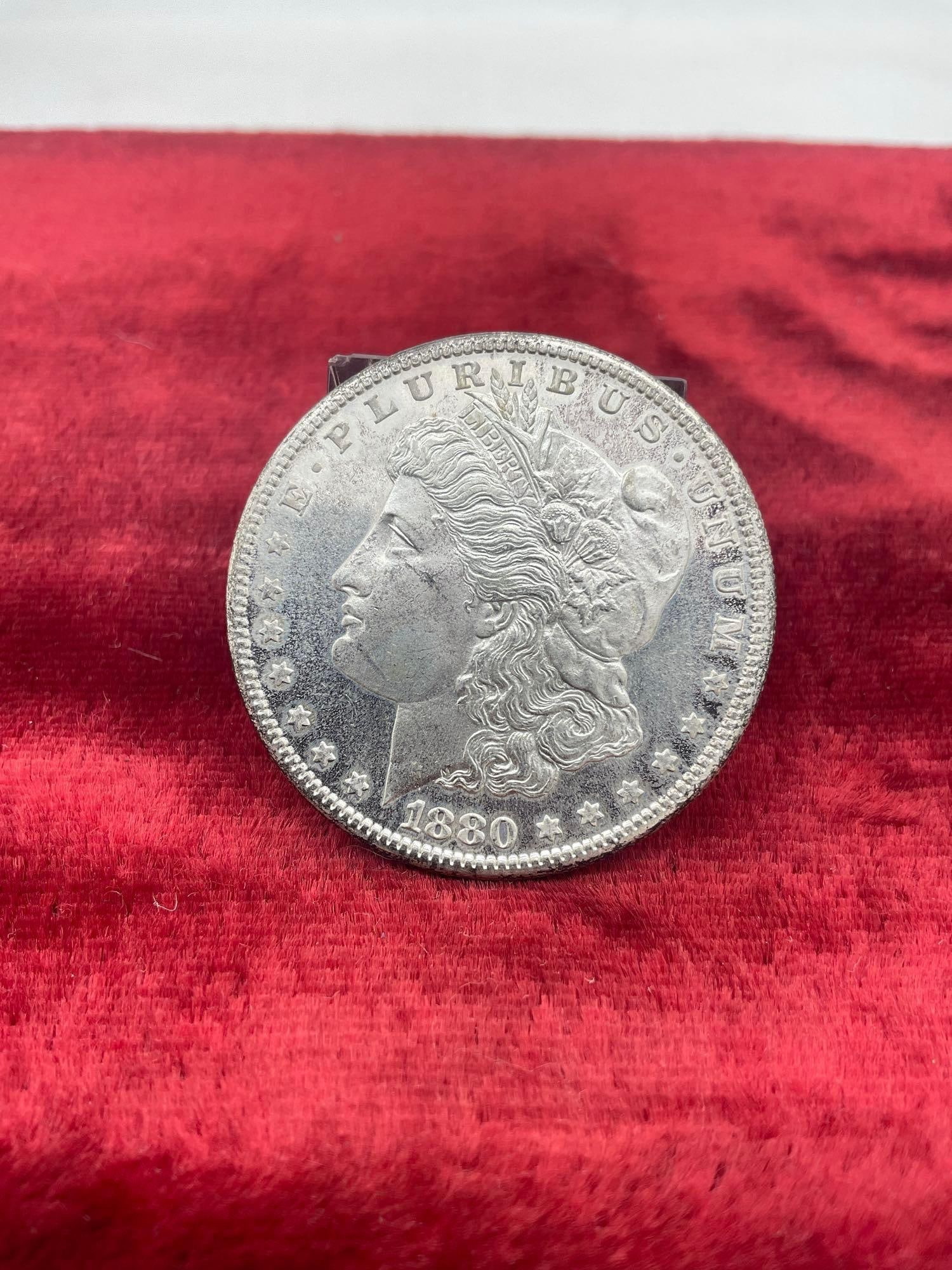 Stunning Antique 1880-S / Silver moragn dollar Poss High end MS Qaulity coin w/ DMPL Qaulities (1 of 5)