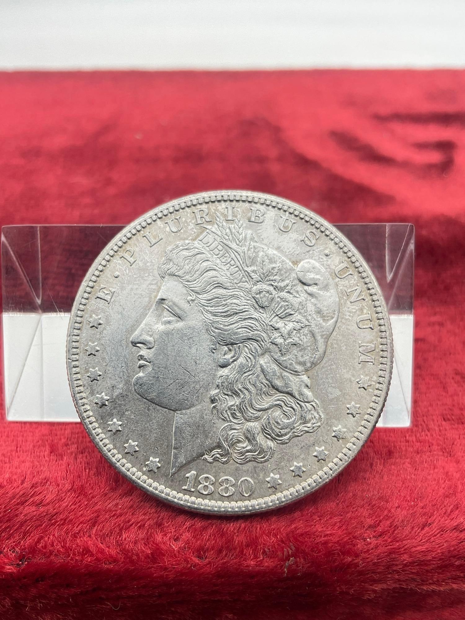 Antique 1880-S / Silver Morgan Dollar Poss MS quality coin,Vam varitey doubling in date (1 of 6)