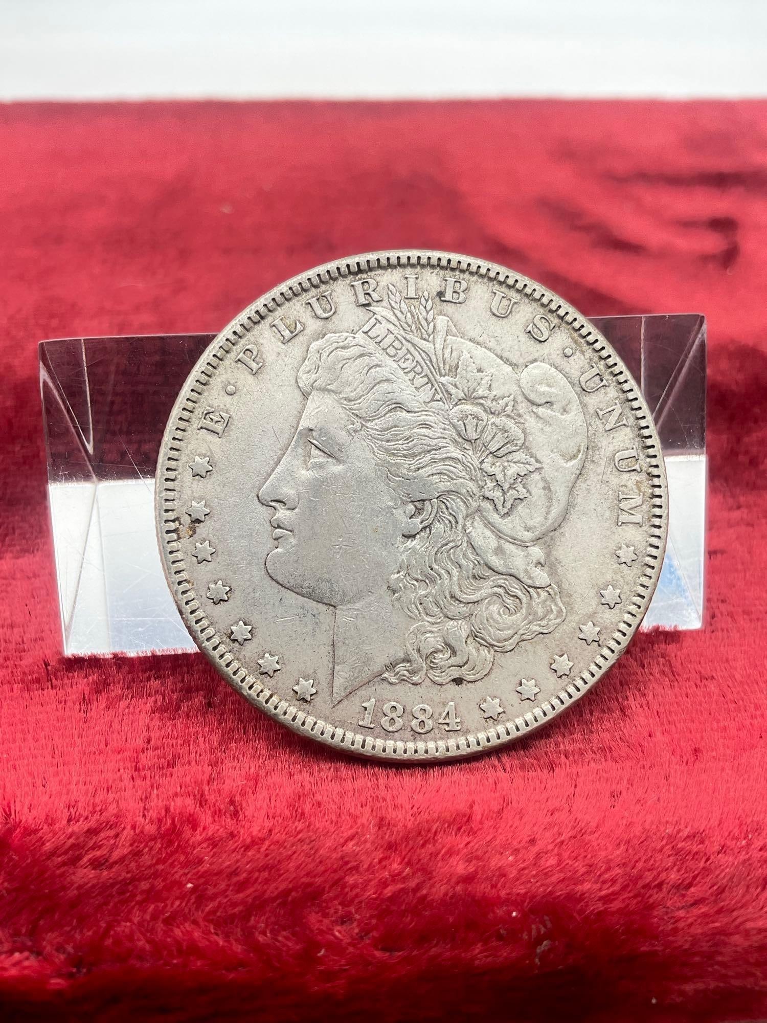 Antique 1884 Silver Morgan Dollar quality coin see pics (1 of 8)