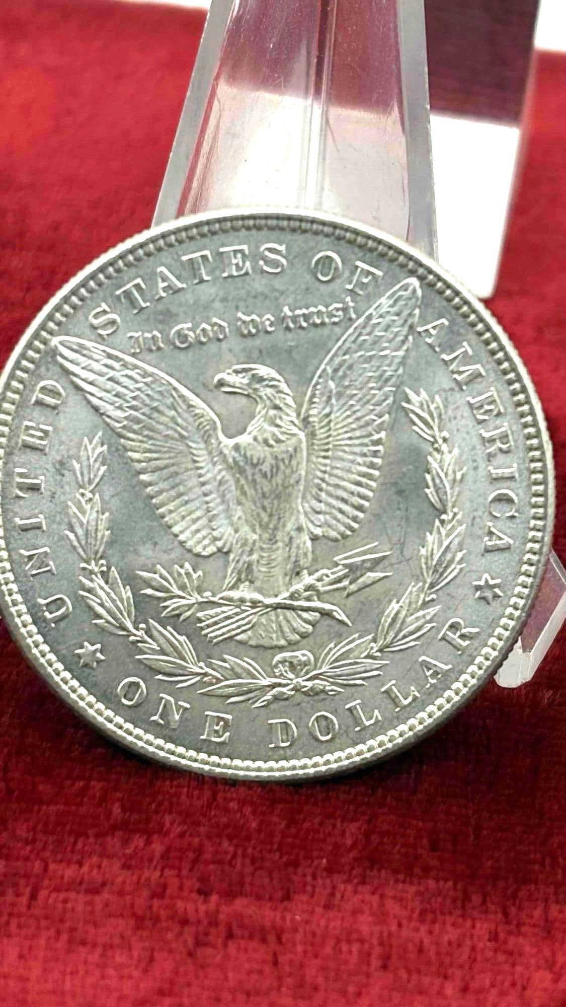 Antique 1885 Silver Morgan Dollar Possbile MS quality coin w/ DMPL & Vam Variety Doubling in date - 7