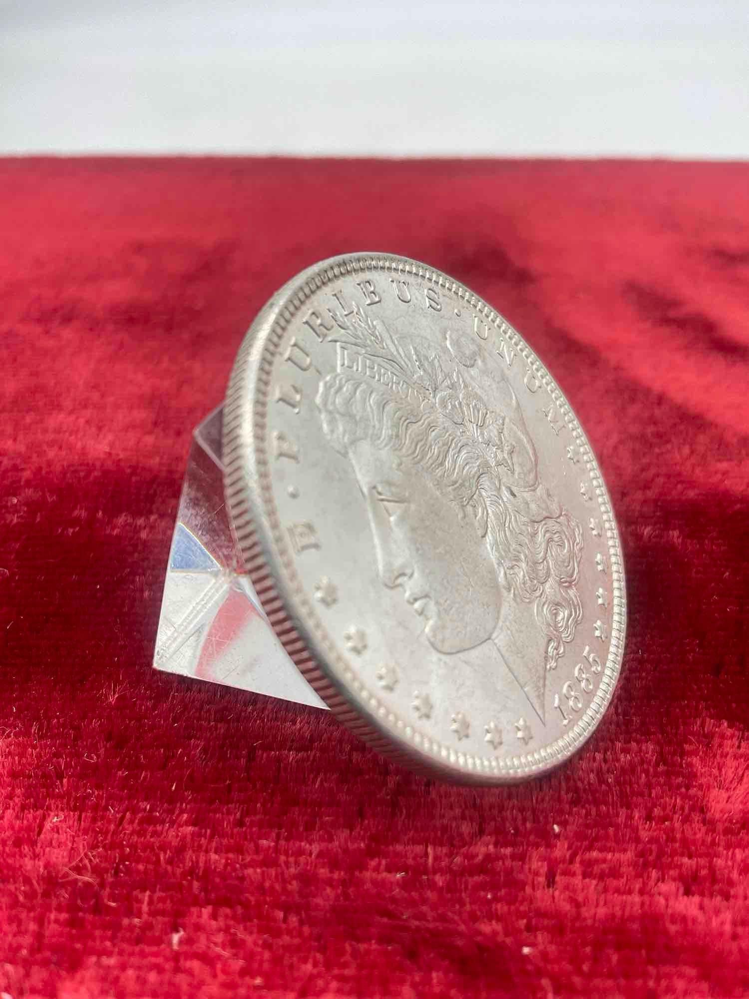 Antique 1885 Silver Morgan Dollar Possbile MS quality coin w/ DMPL & Vam Variety Doubling in date - 9