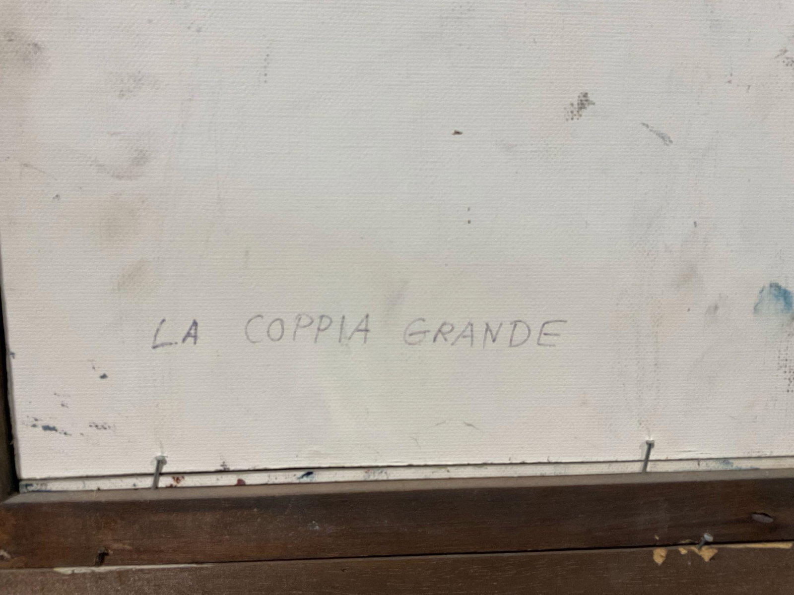 Framed Signed Original Oil on Board by Sylvia Nestler, titled La Coppia Grande 1986, 22x26 inch - 7