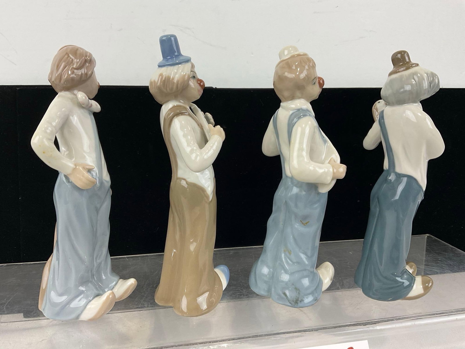 Set of 4 Casades Porcelain Clown Figurines, approx 6 inches tall each - 3