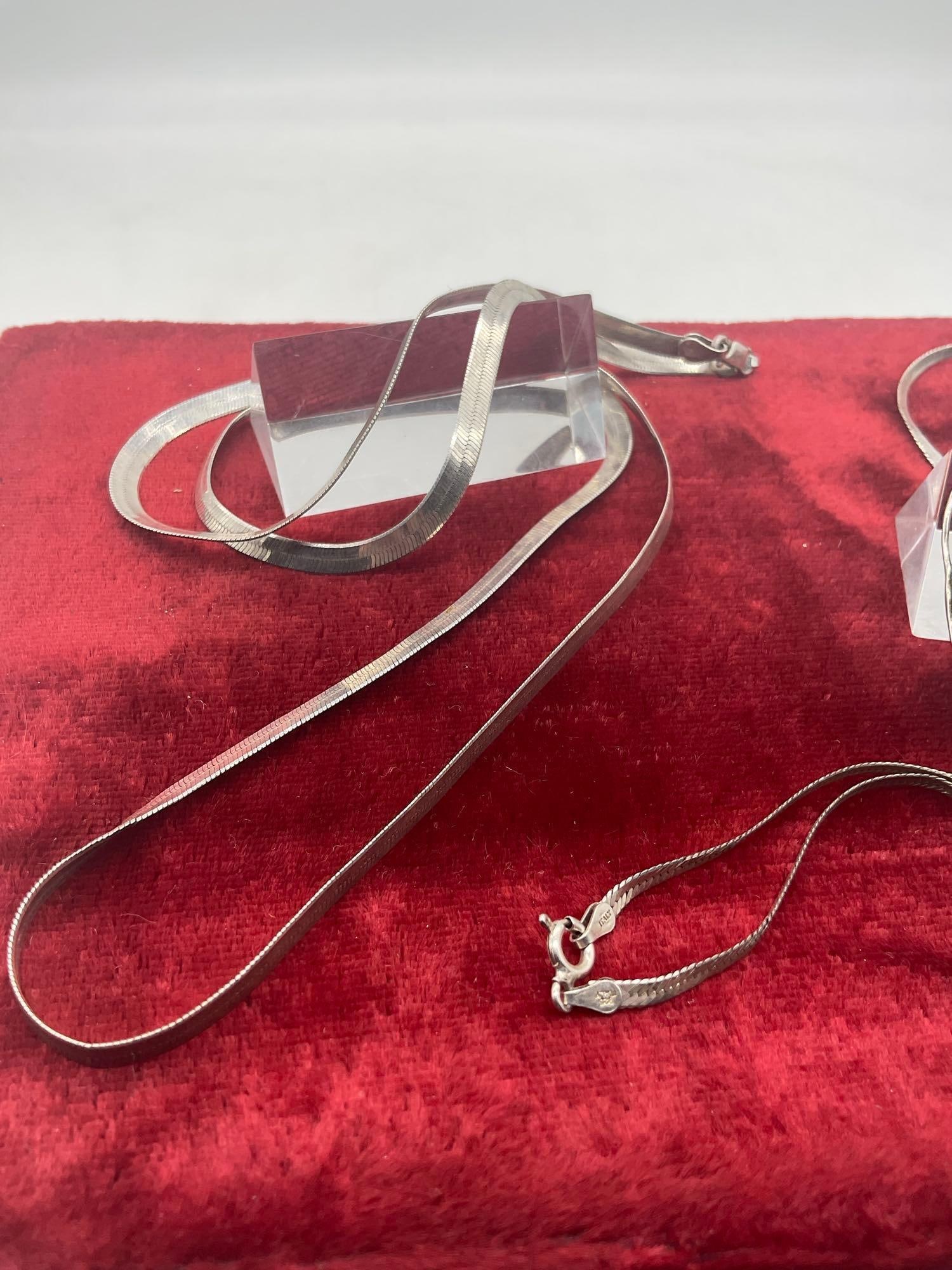 Vintage sterling silver CZ and pearl pendant on sterling chain with additional 30" sterling silver - 3