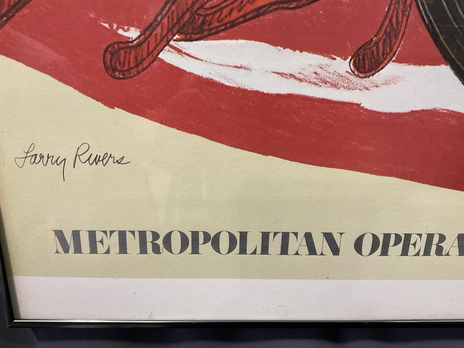 Framed Metropolitan Opera Poster, Madama Butterfly, 1978, Geisha on American Flag, 25x37 inches - 2