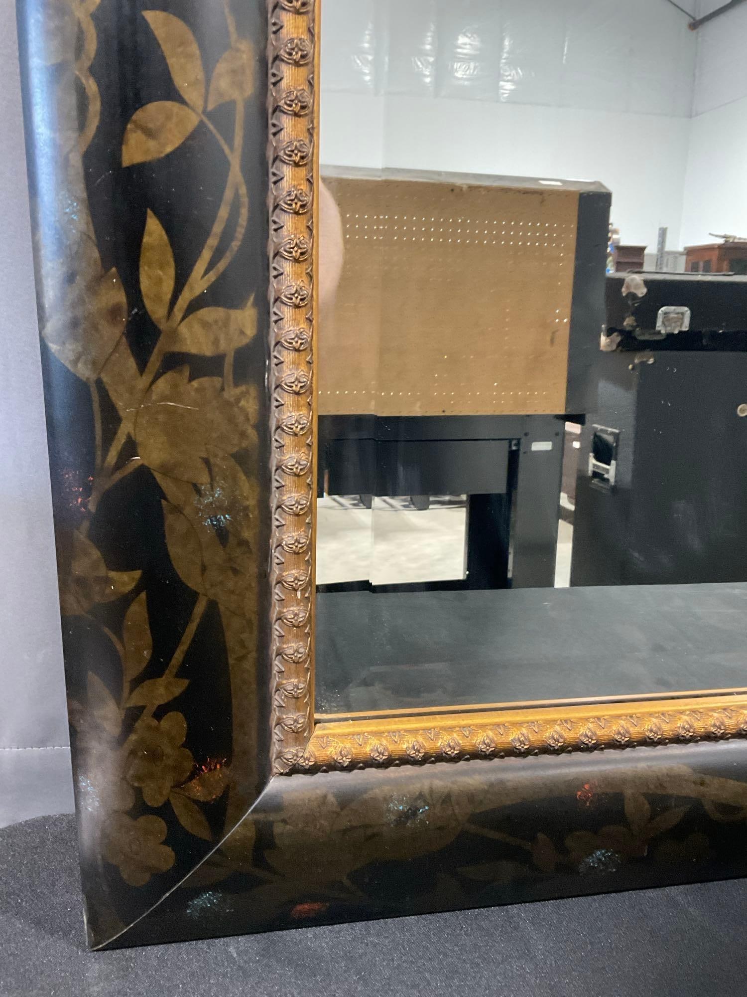 Large Heavy Mirror, Gold & Black French Classical style Frame, 49x39 inches - 3