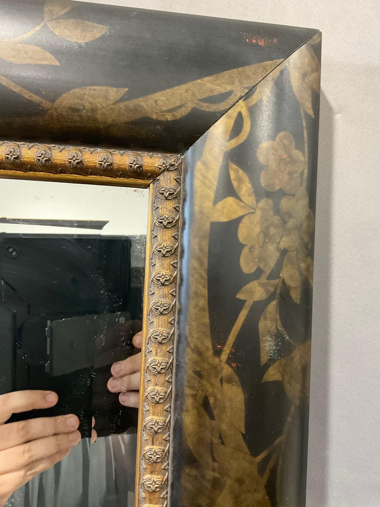 Large Heavy Mirror, Gold & Black French Classical style Frame, 49x39 inches - 4