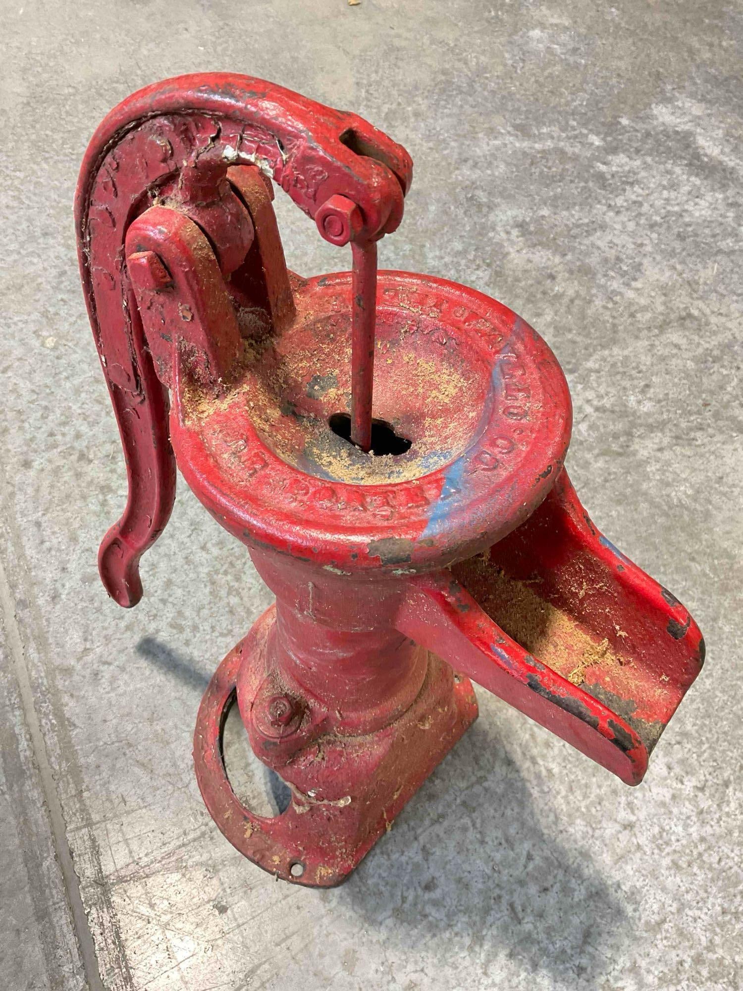 Antique J. B. Porter Co. Cast Iron Red Painted Hand Operated Pitcher Pump. See pics. - 2