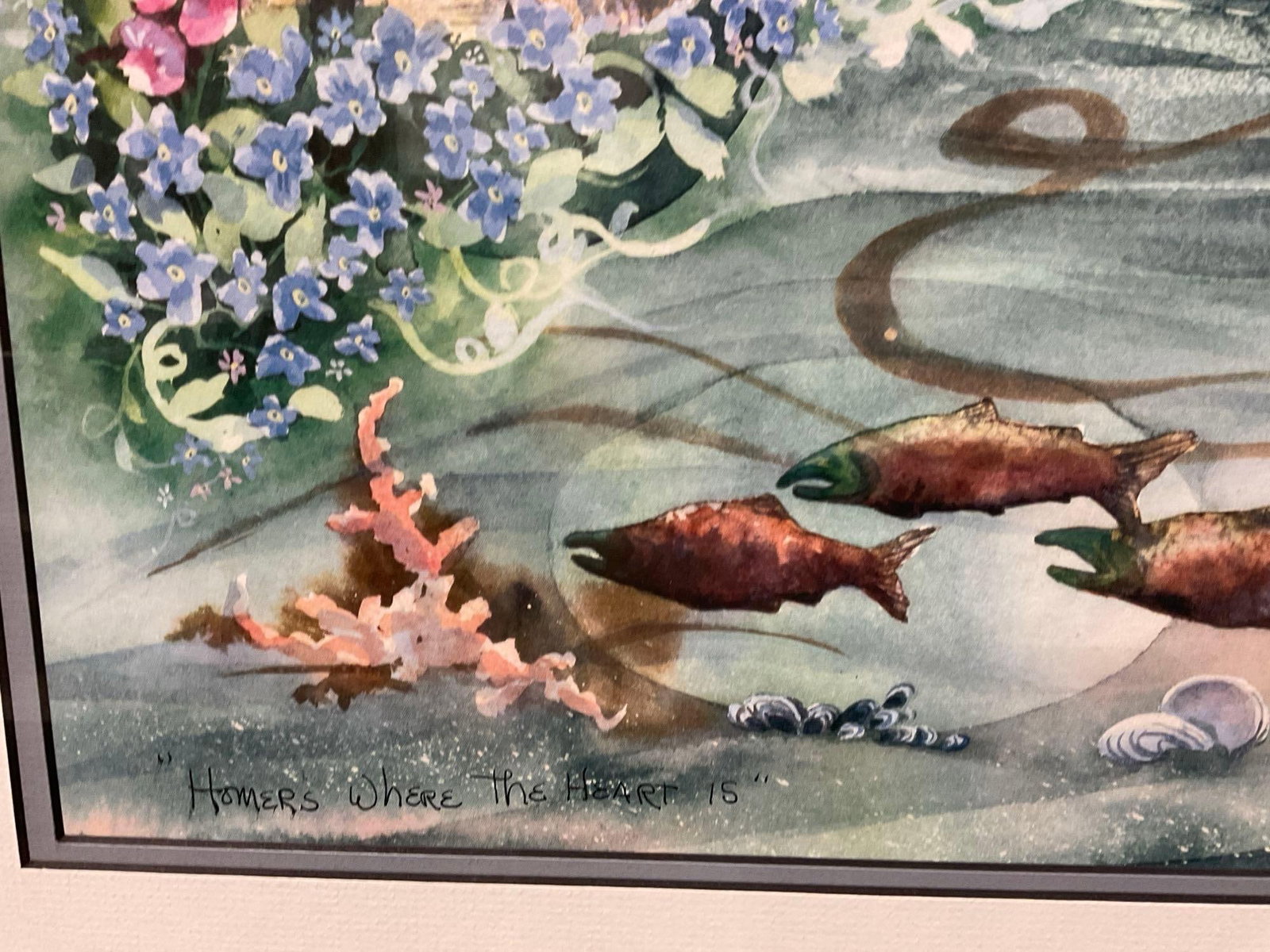 Framed Signed Watercolor , titled Homers Where The Heart Is, signed by artist Govertsen Greer - 4