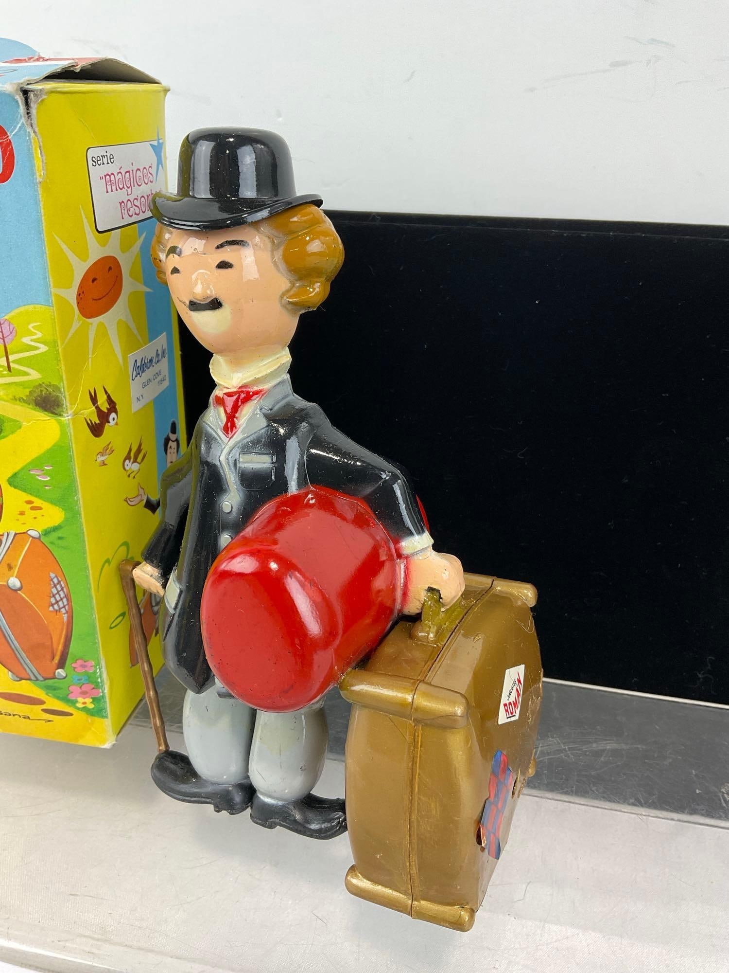 Vintage 1960s The Happy Vagabond Wind-Up Charlie Chaplin Toy, made in Spain by Juguetes Roman w/box - 3