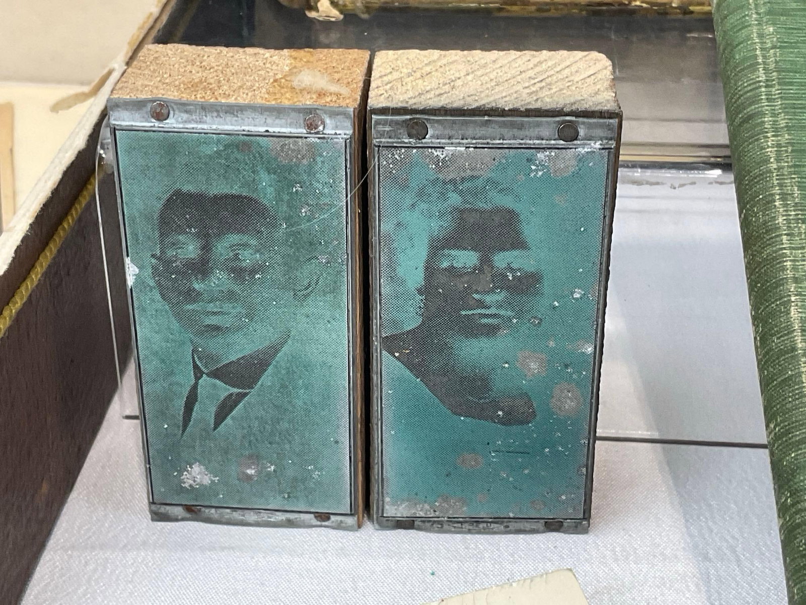 Vintage Marriage Photos, Antique Notebooks, Polish Cookbook, & pair of tin Stamps of a Couple - 3