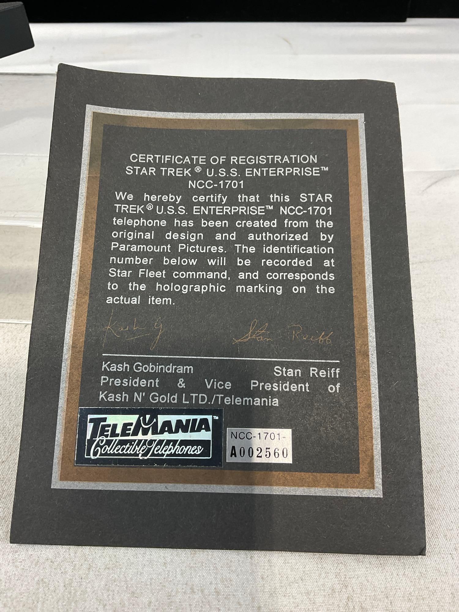 Star Trek USS Enterprise NCC-1701 Telephone, signed on the base, by Willam Shatner "Captian Kirk" - 15