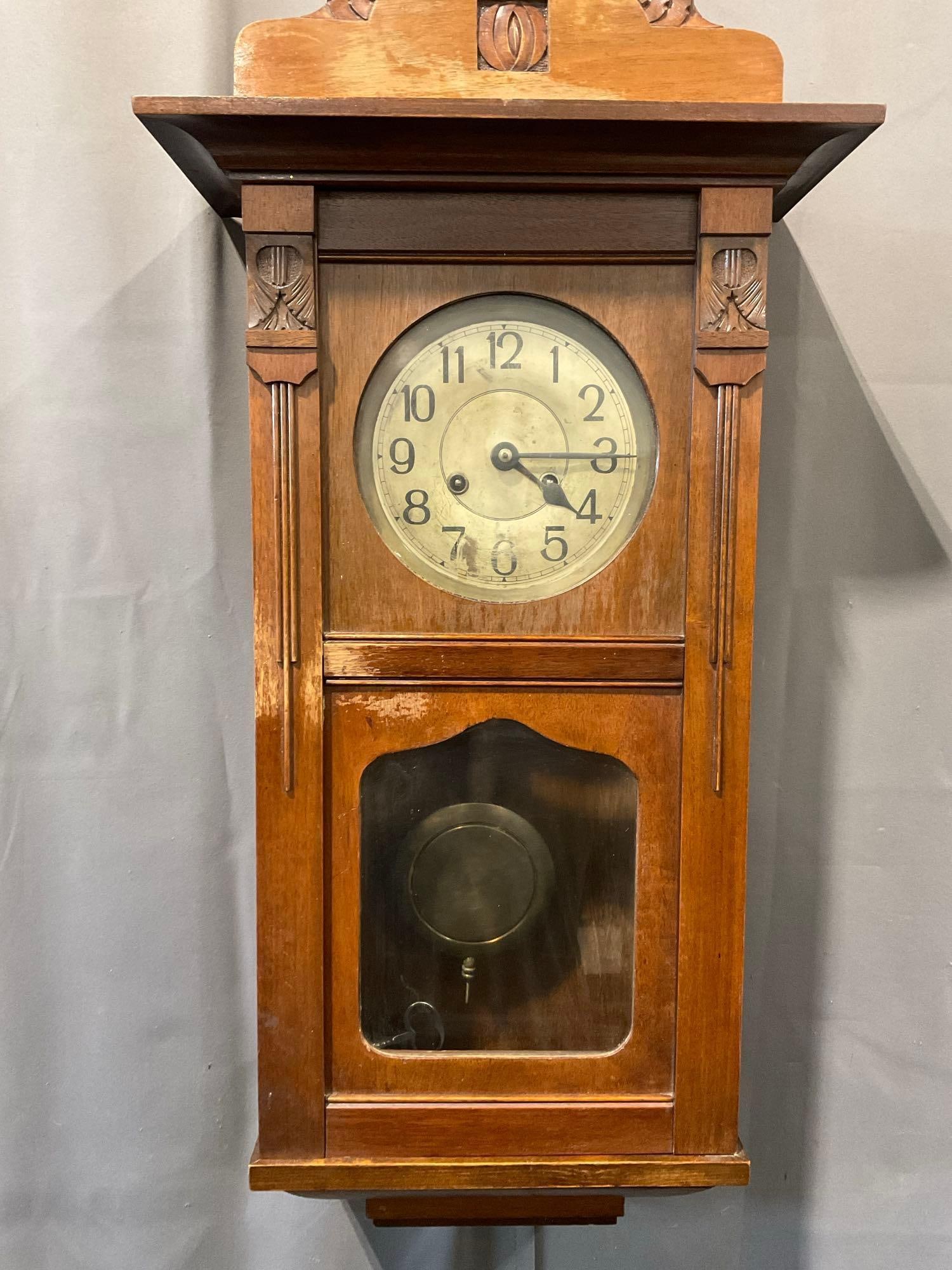Antique German Time StrikeJunghans / Gustav Becker ? Pendulum Clock, w/ key (1 of 7)